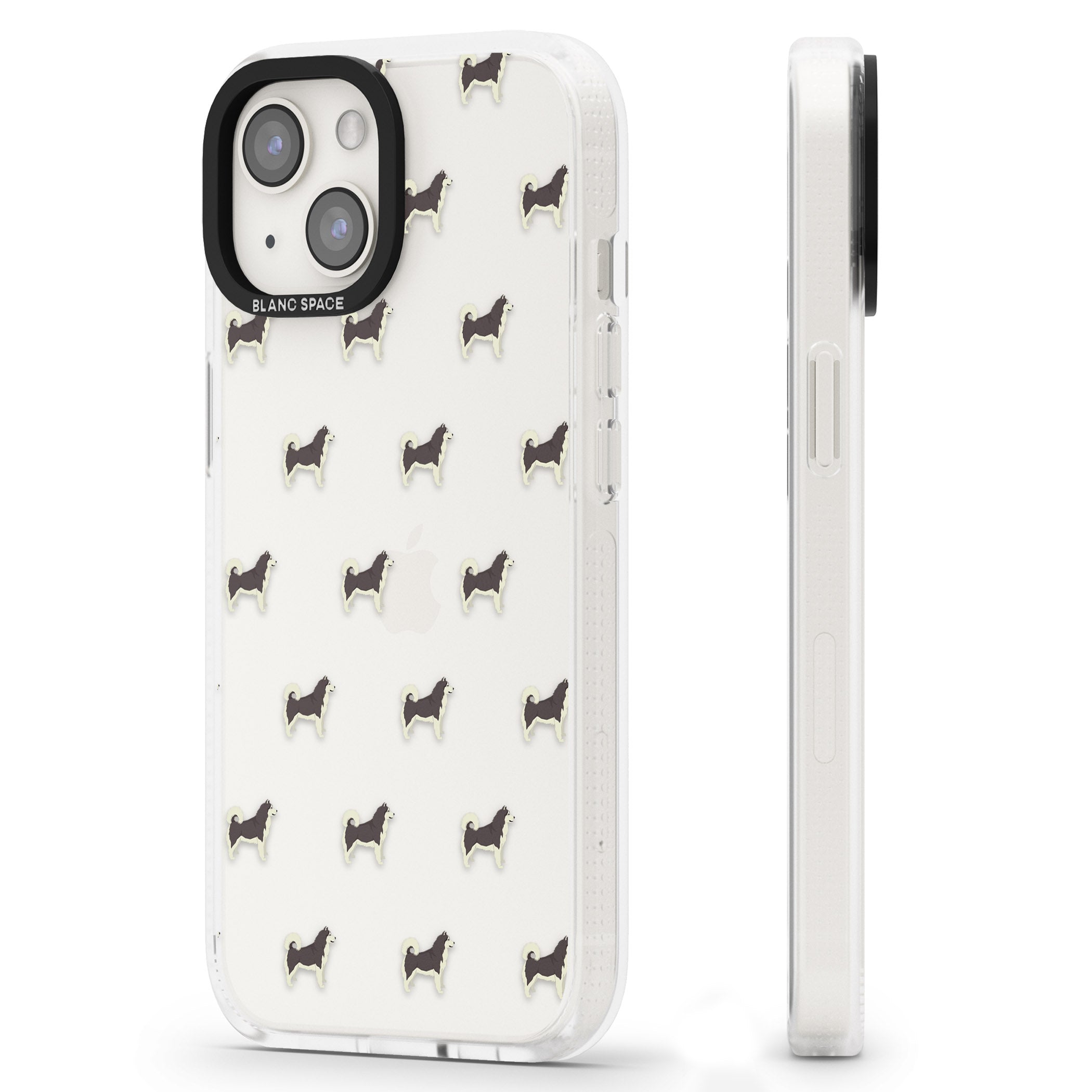 Alaskan Malamute Dog Pattern Clear iPhone 15 / 14 / 13 Clear Case Impact Air - Blanc Space