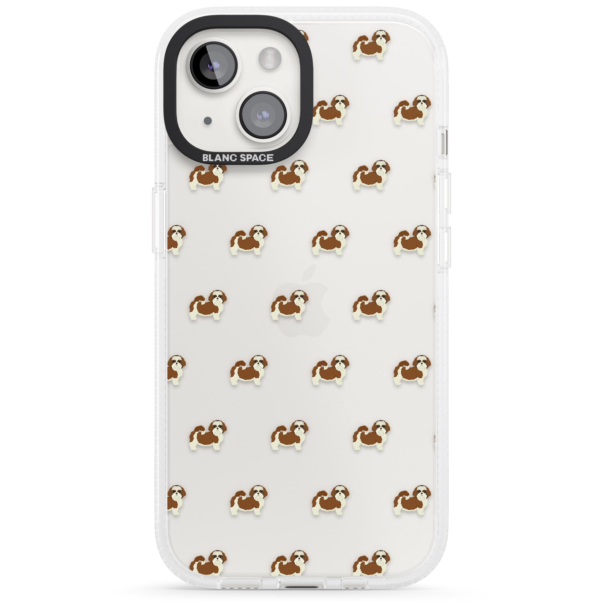 Shih Tzu Dog Pattern Clear iPhone 15 / 14 / 13 Clear Case Impact Air - Blanc Space