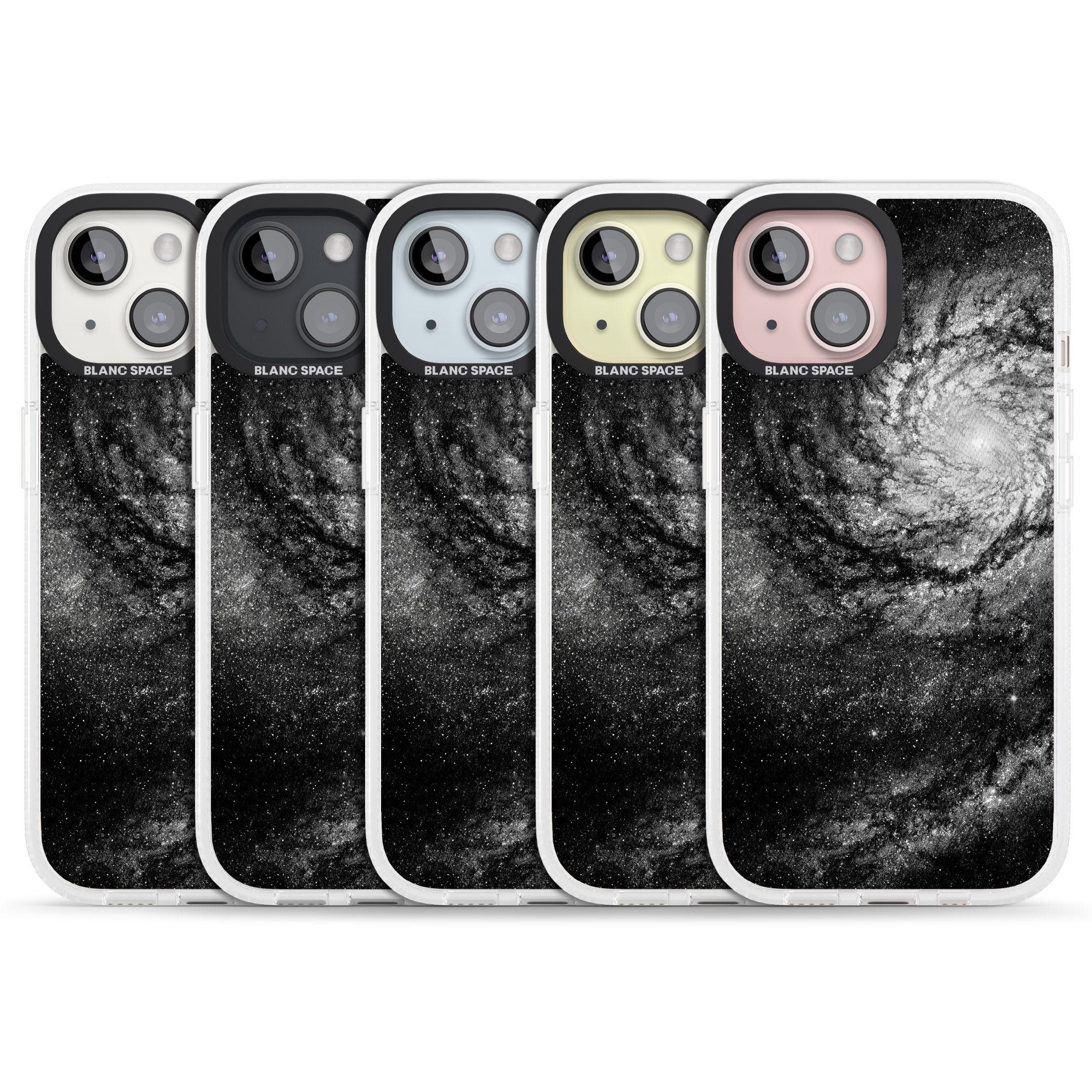 Night Sky Galaxies: Milky Way Galaxy iPhone 15 / 14 / 13 Clear Case Impact Air - Blanc Space