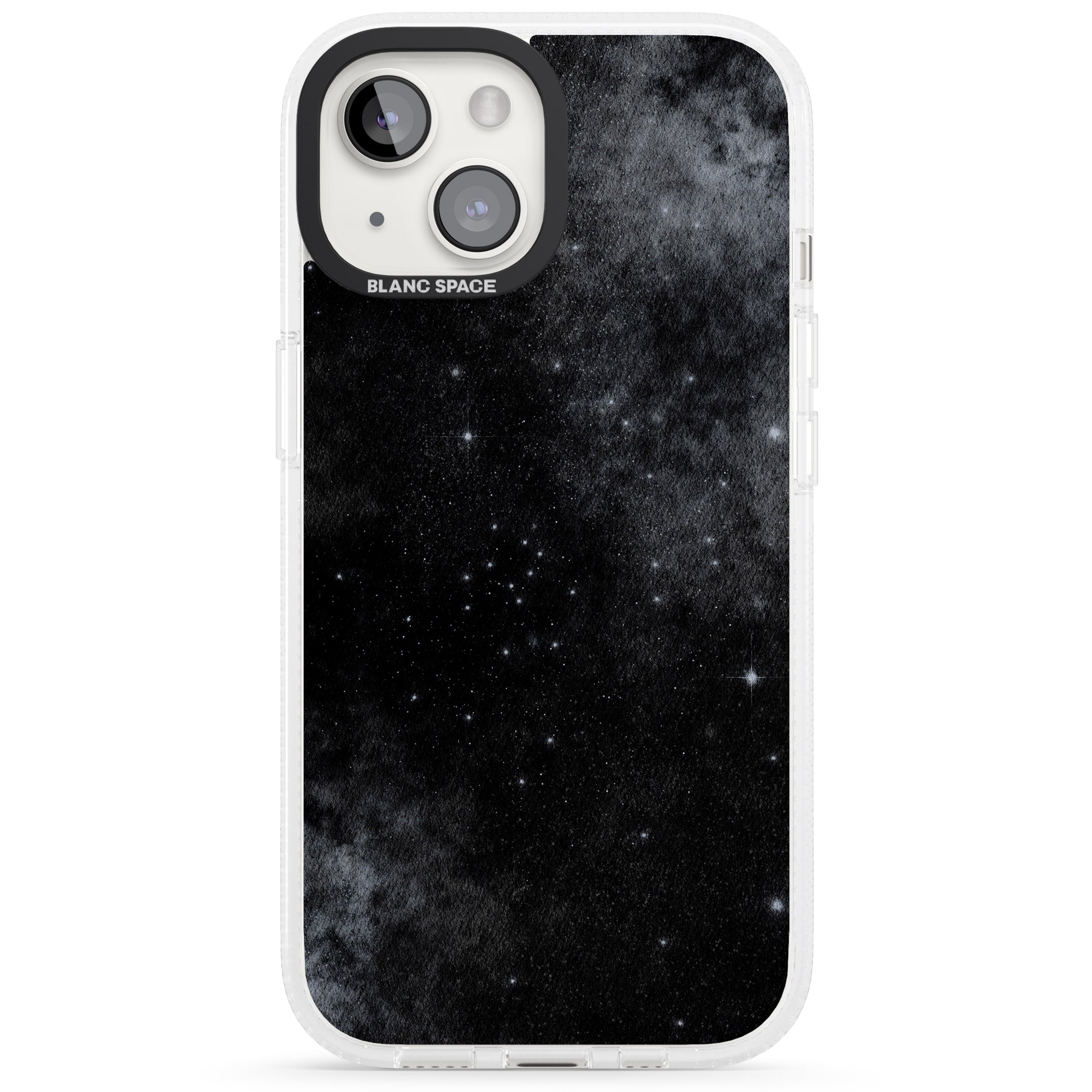 Night Sky Galaxies: Shimmering Stars iPhone 15 / 14 / 13 Clear Case Impact Air - Blanc Space