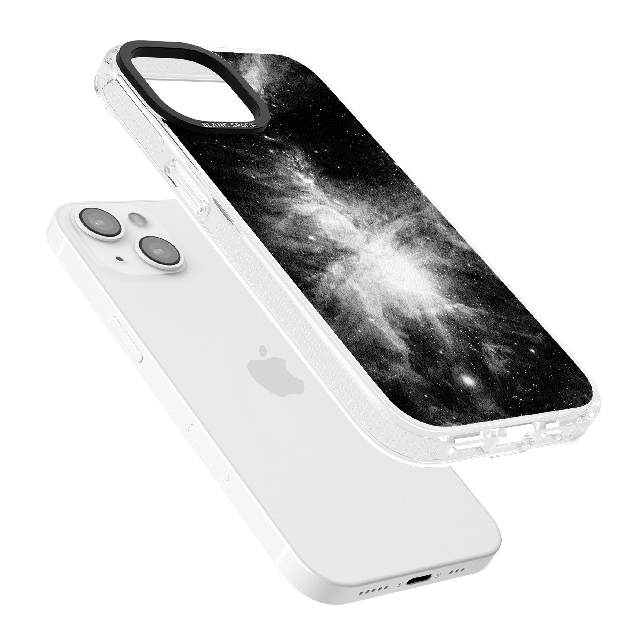 Galaxy Stripe iPhone 15 / 14 / 13 Clear Case Impact Air - Blanc Space