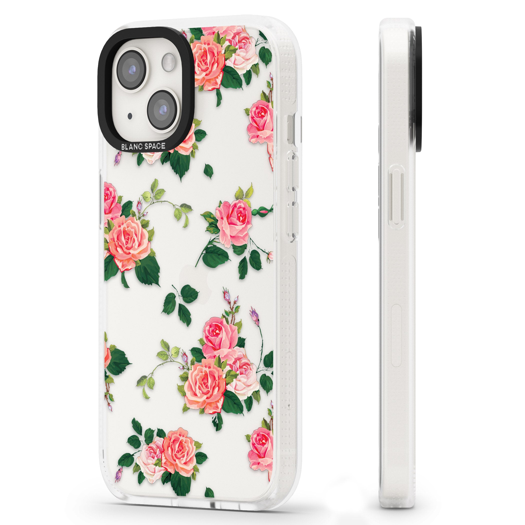 Pink Roses iPhone 15 / 14 / 13 Clear Case Impact Air - Blanc Space