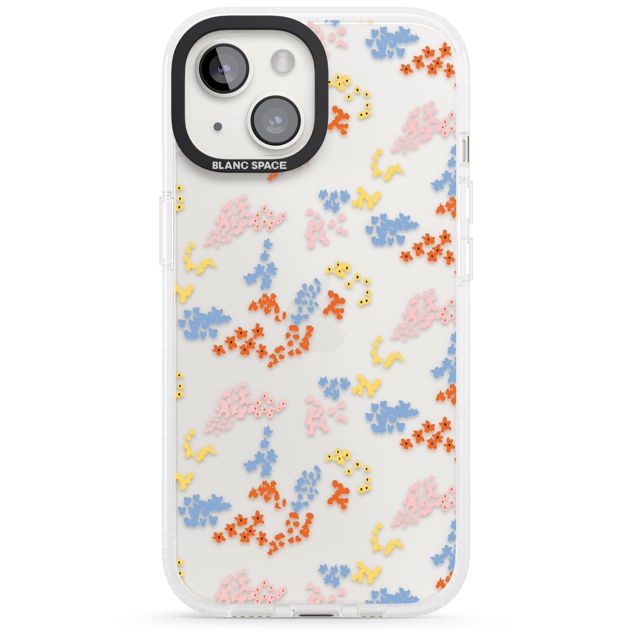 Small Flower Mix: Transparent iPhone 15 / 14 / 13 Clear Case Impact Air - Blanc Space