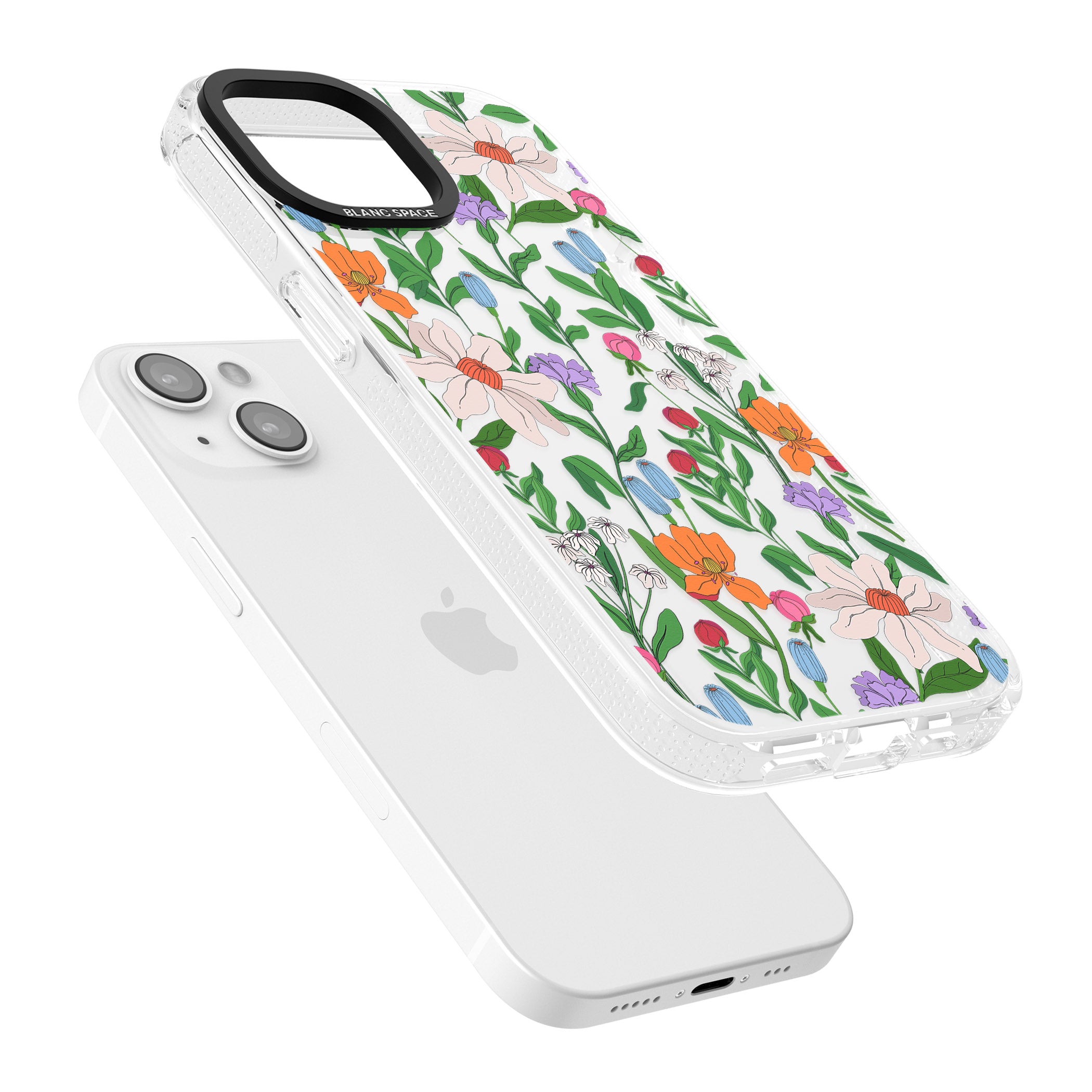 Full Bloom iPhone 15 / 14 / 13 Clear Case Impact Air - Blanc Space