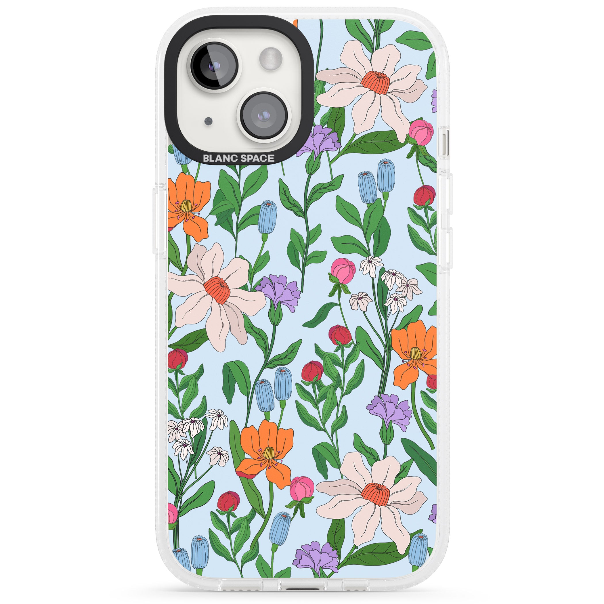 Full Bloom - Background iPhone 15 / 14 / 13 Clear Case Impact Air - Blanc Space