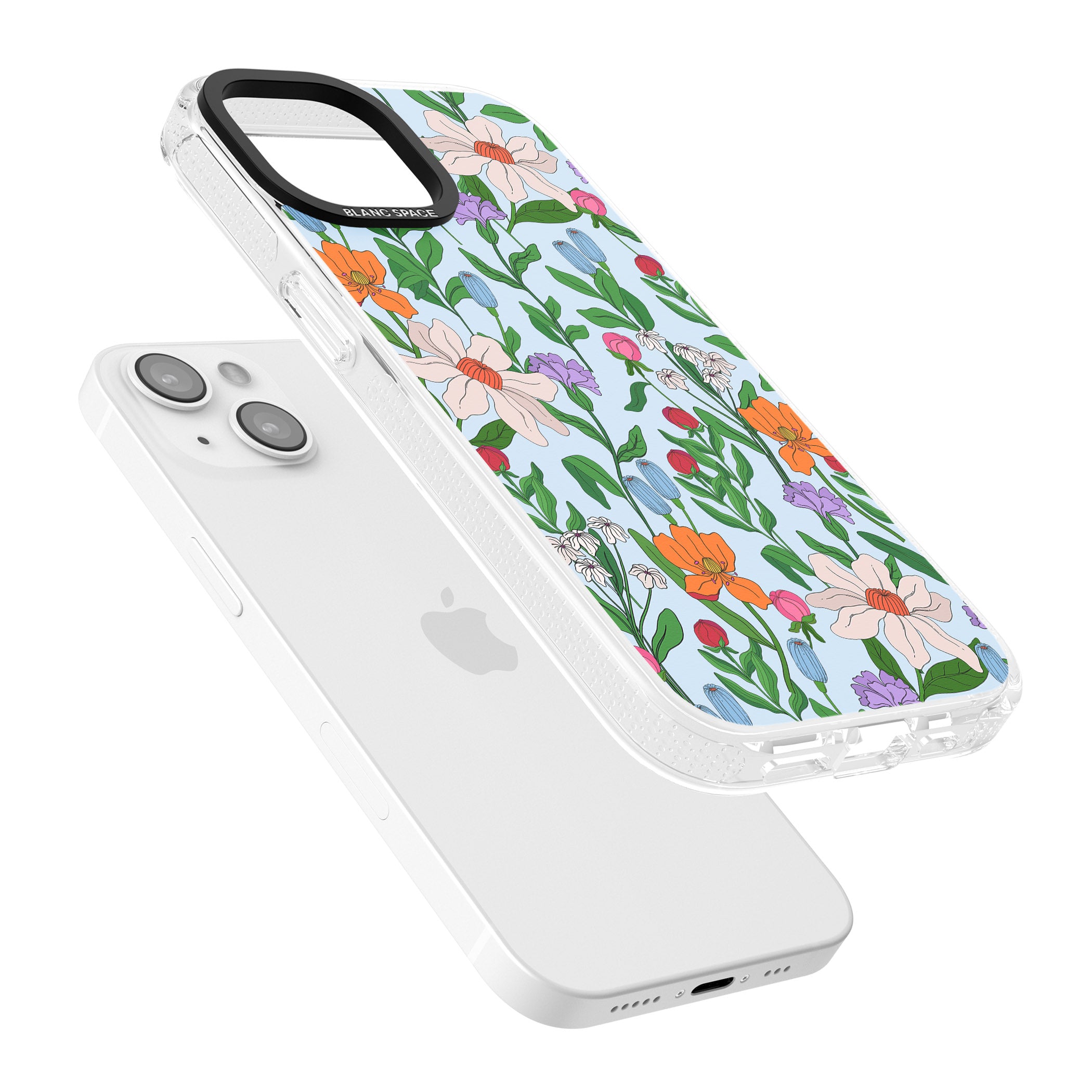 Full Bloom - Background iPhone 15 / 14 / 13 Clear Case Impact Air - Blanc Space