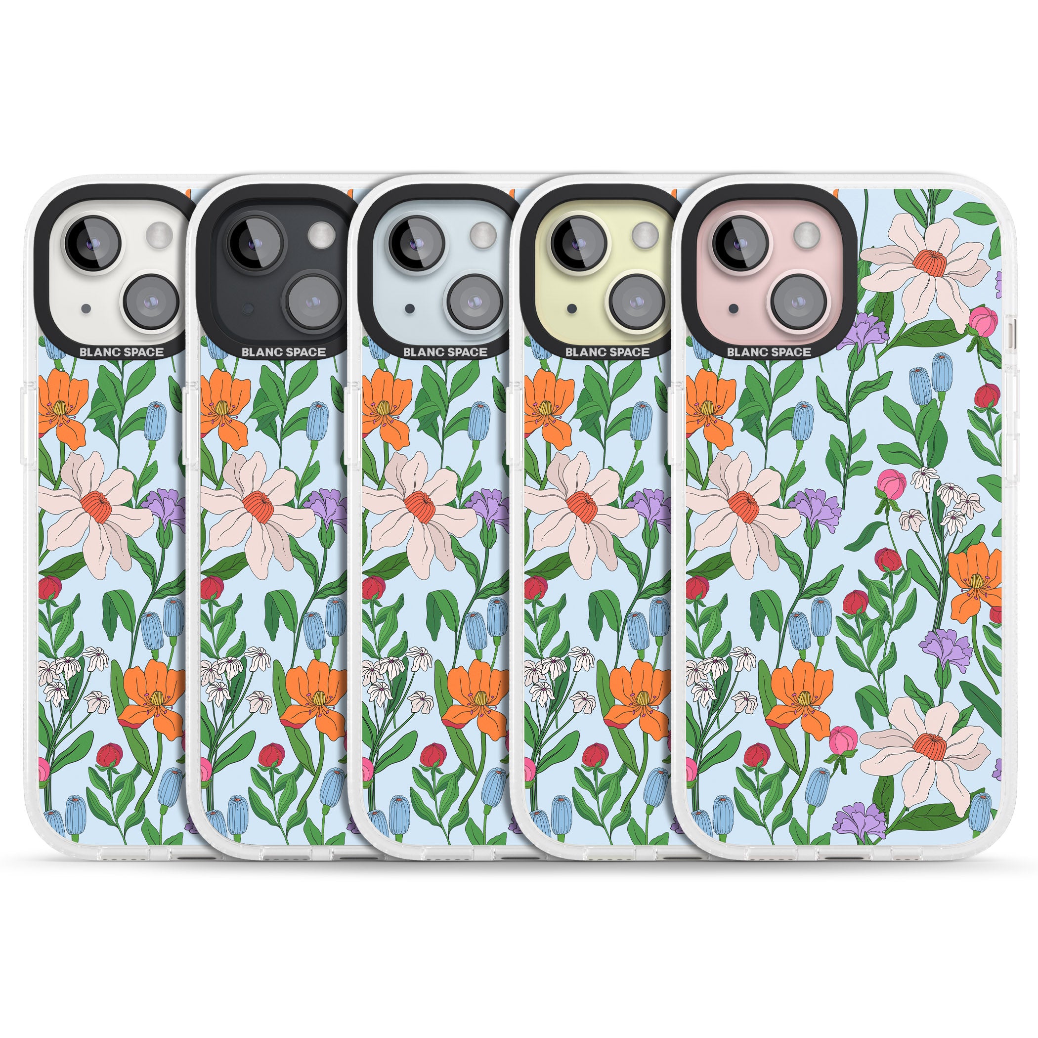Full Bloom - Background iPhone 15 / 14 / 13 Clear Case Impact Air - Blanc Space