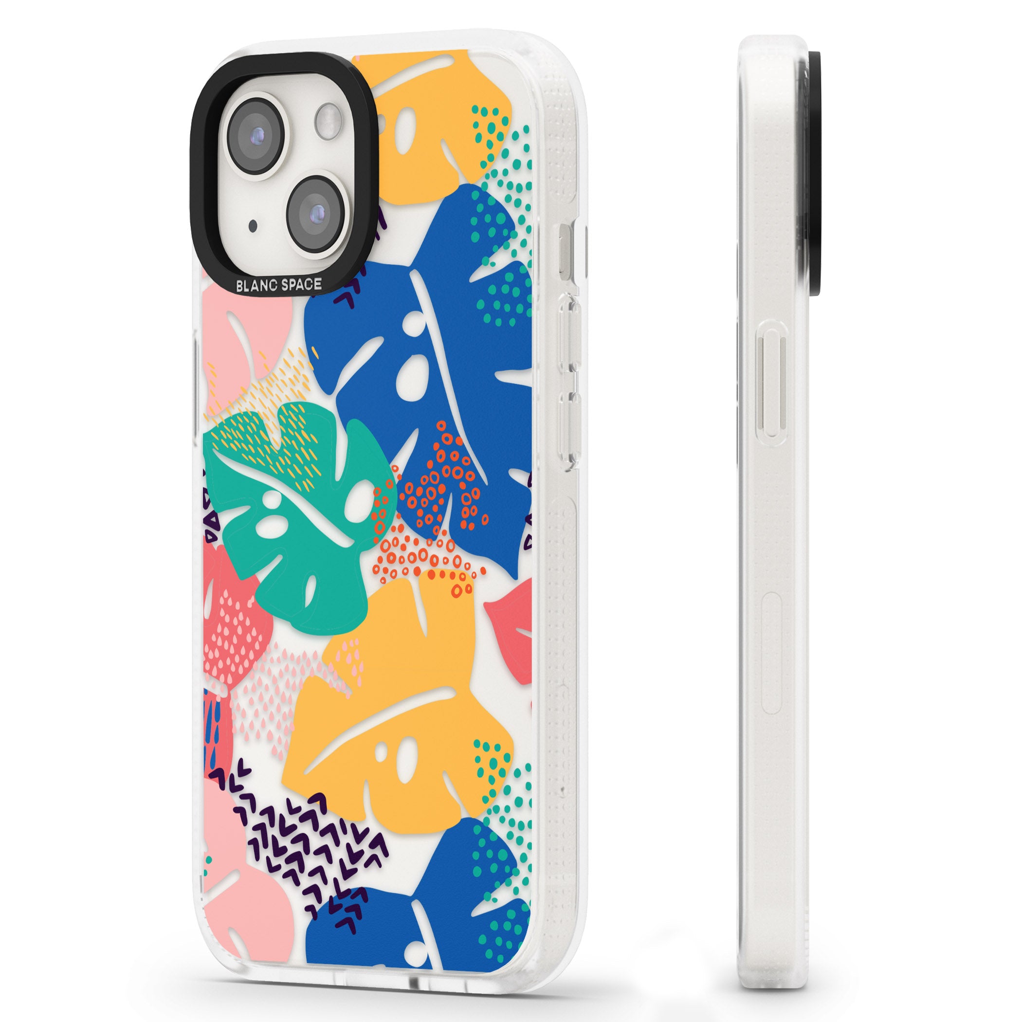 VIbrant Leaves iPhone 15 / 14 / 13 Clear Case Impact Air - Blanc Space