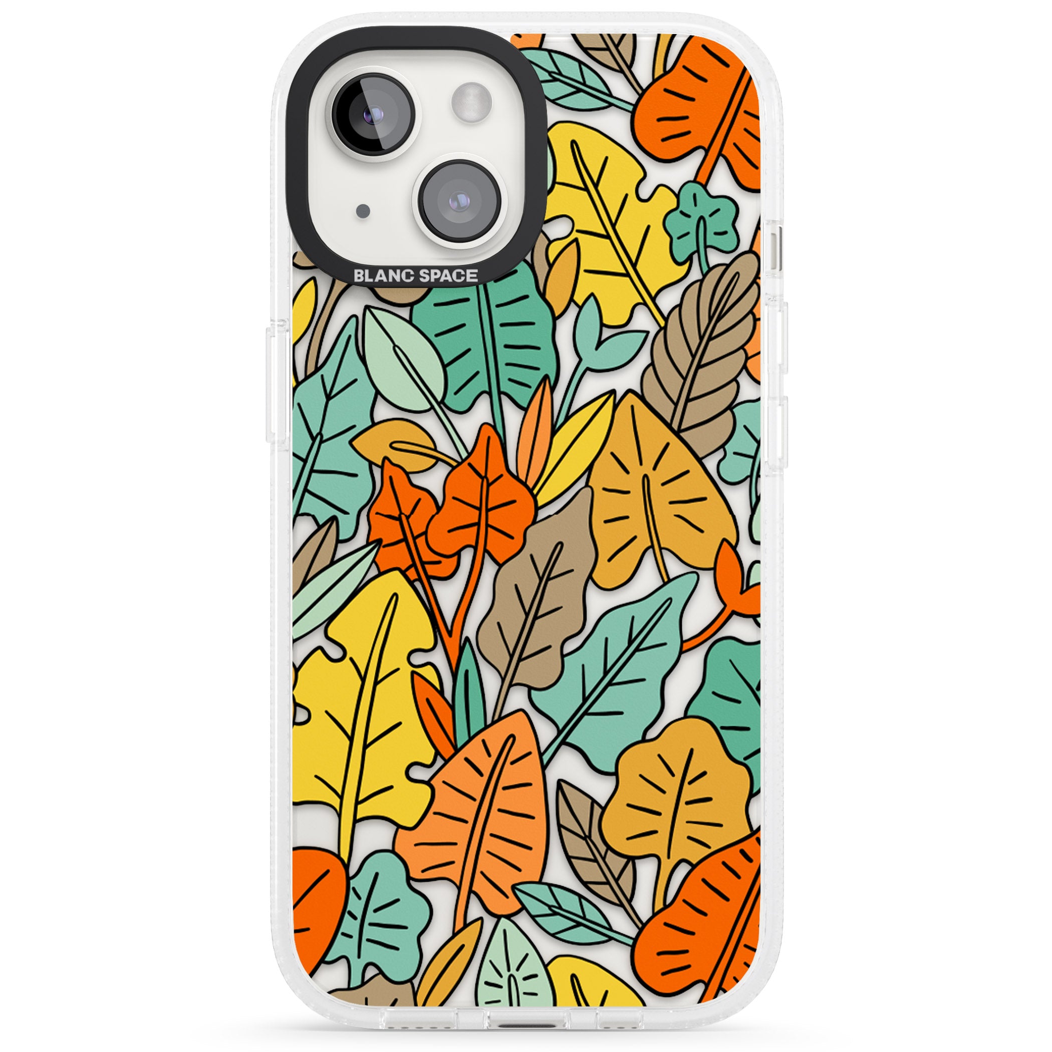 Pastel Toned Autumn Leaves iPhone 15 / 14 / 13 Clear Case Impact Air - Blanc Space