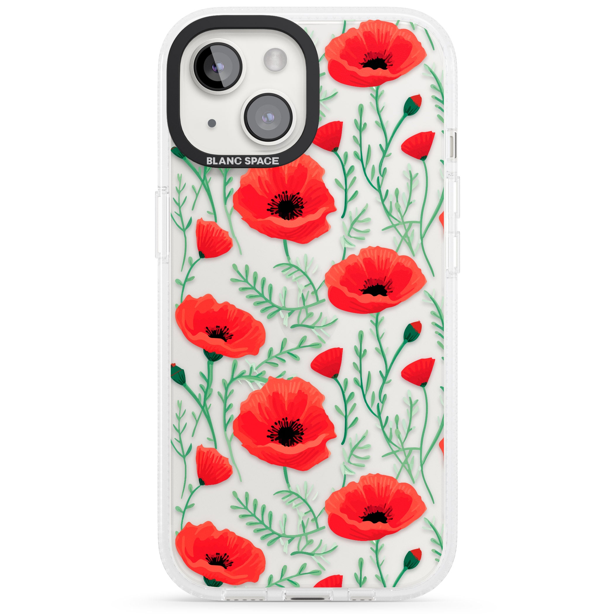 Poppy Garden iPhone 15 / 14 / 13 Clear Case Impact Air - Blanc Space