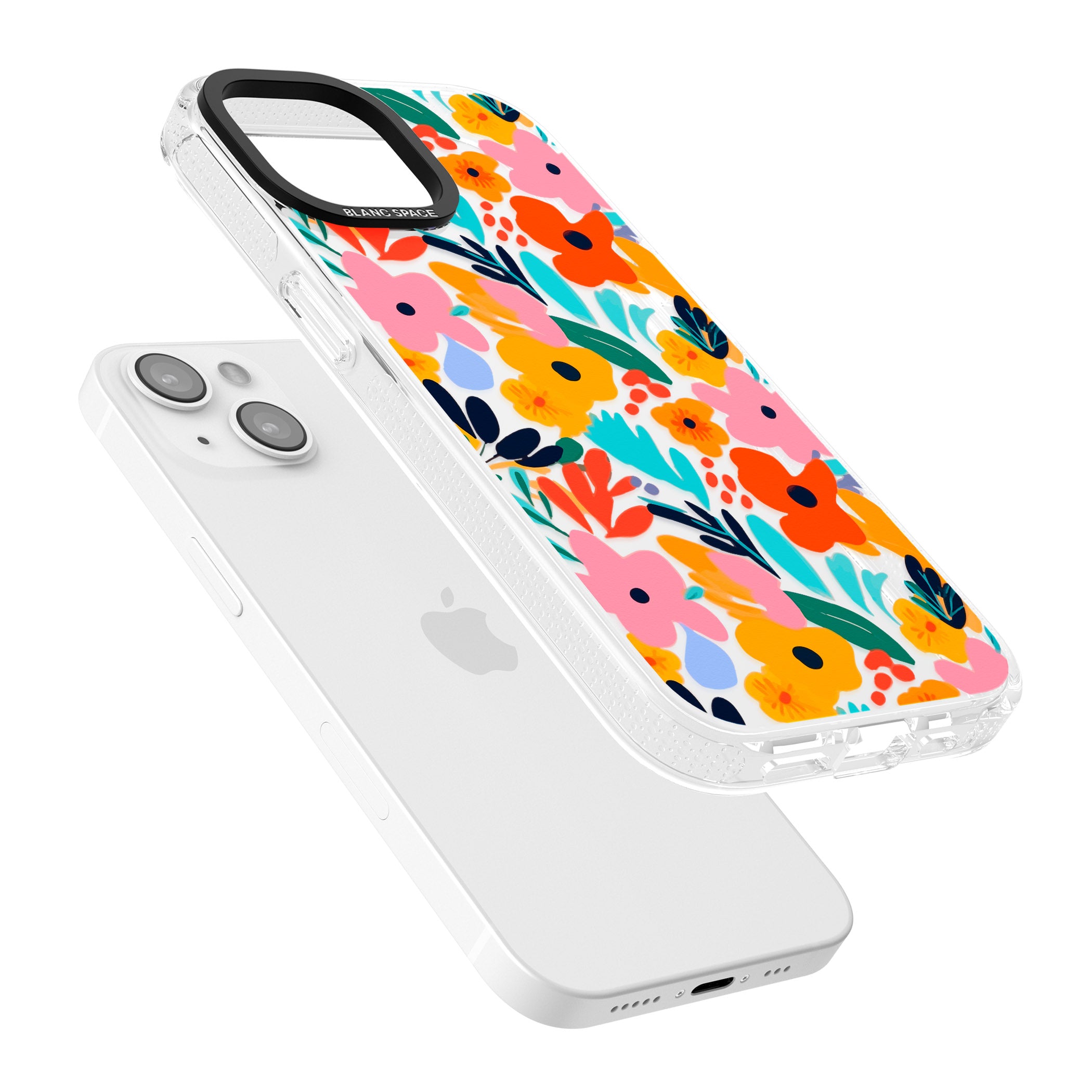 Floral Fiesta iPhone 15 / 14 / 13 Clear Case Impact Air - Blanc Space