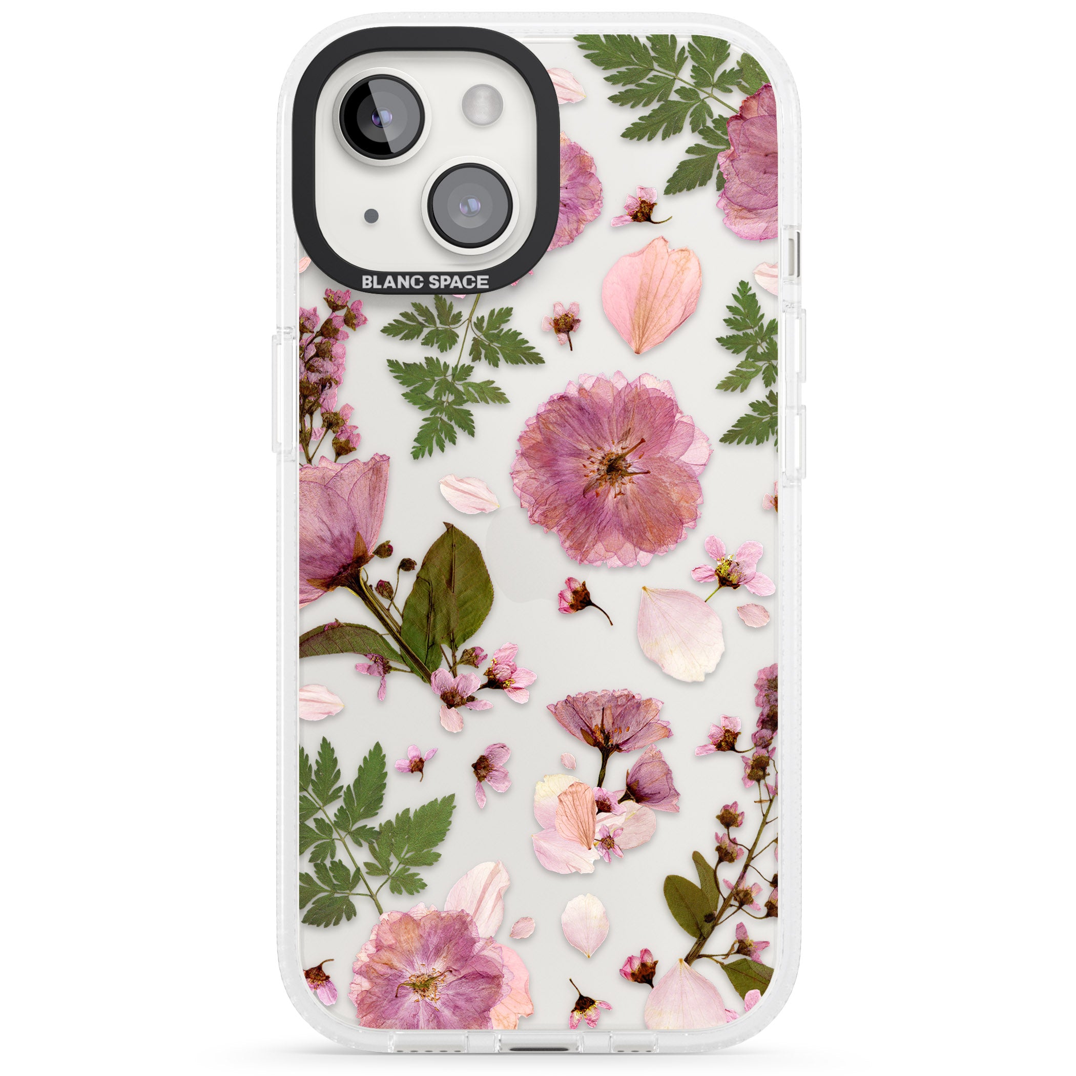 Natural Arrangement of Flowers & Leaves Design iPhone 15 / 14 / 13 Clear Case Impact Air - Blanc Space