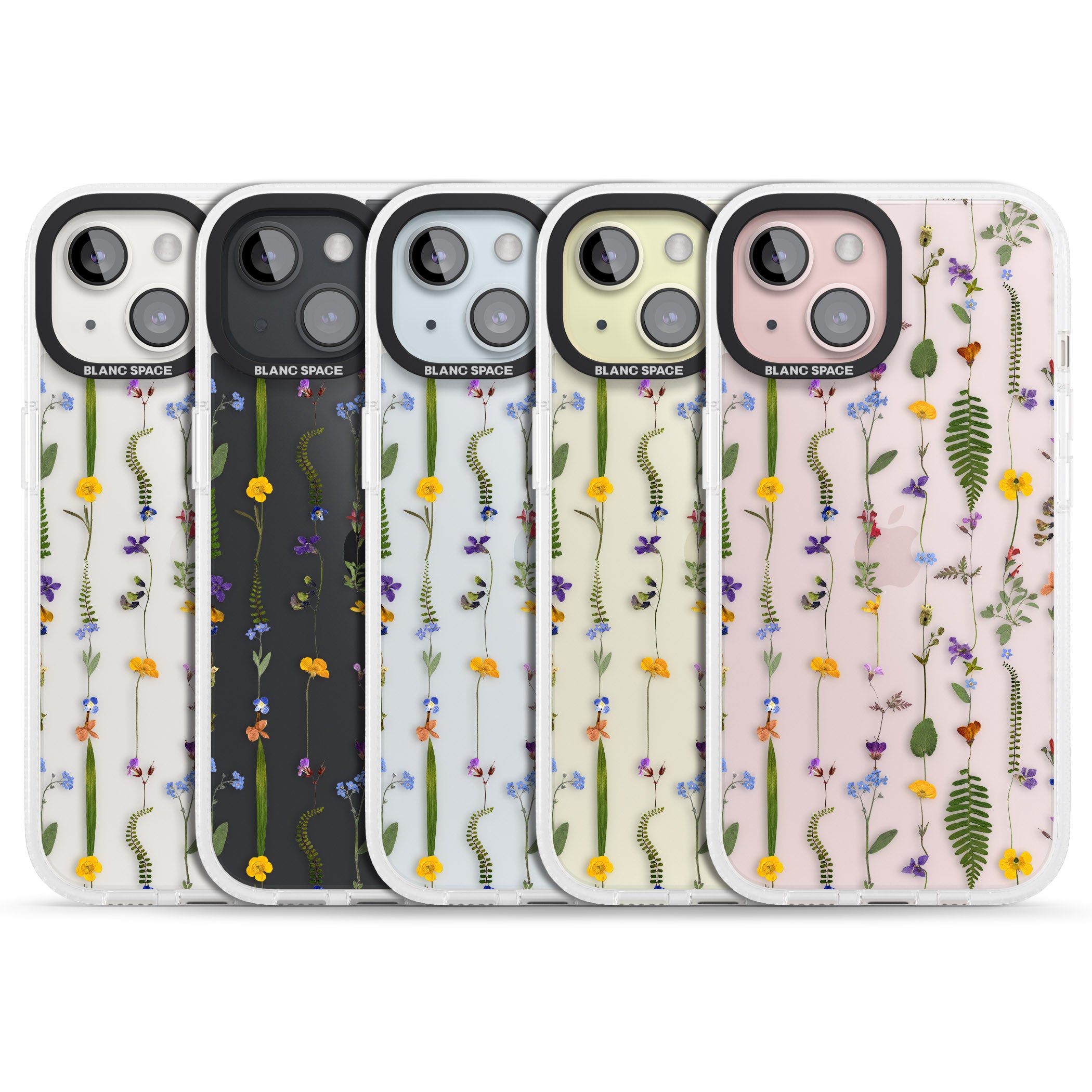 Wildflower Chain iPhone 15 / 14 / 13 Clear Case Impact Air - Blanc Space