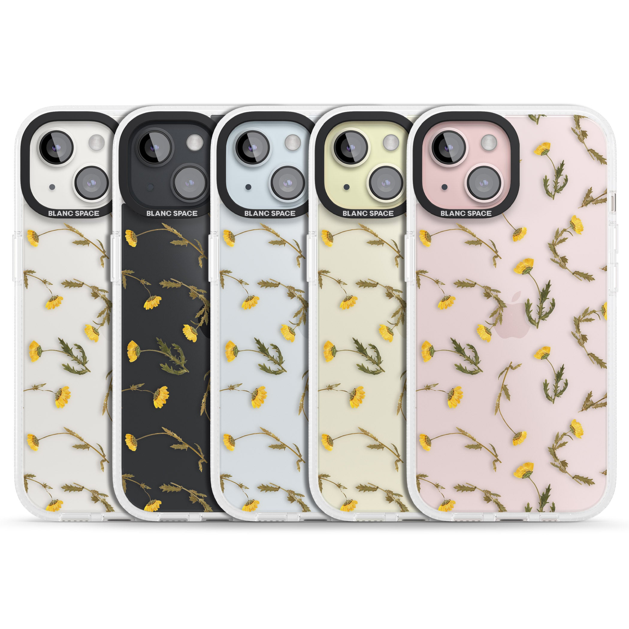 Long Stemmed Wildflowers - Dried Flower-Inspired iPhone 15 / 14 / 13 Clear Case Impact Air - Blanc Space