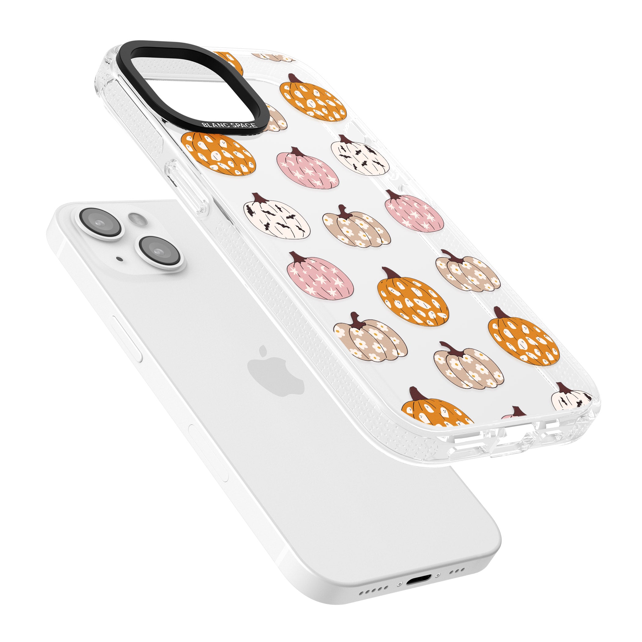 Floral Pumpkins iPhone 15 / 14 / 13 Clear Case Impact Air - Blanc Space