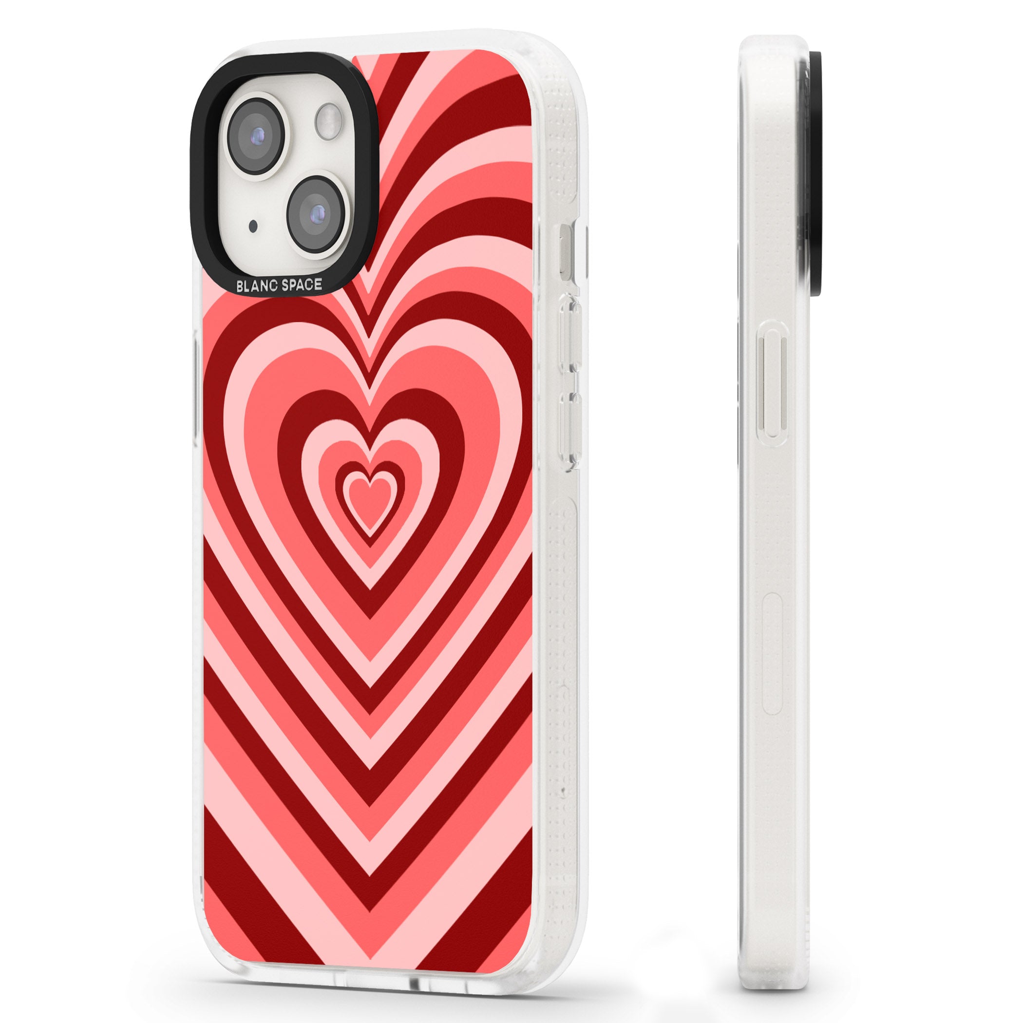 Red Heart Illusion iPhone 15 / 14 / 13 Clear Case Impact Air - Blanc Space
