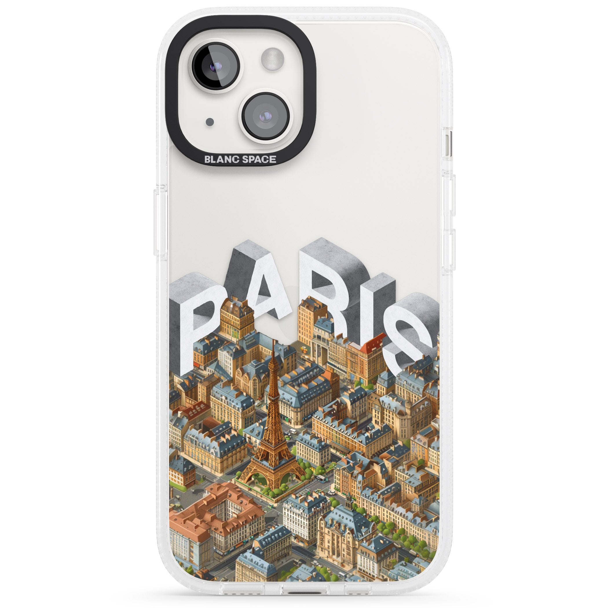 Paris iPhone 15 / 14 / 13 Clear Case Impact Air - Blanc Space