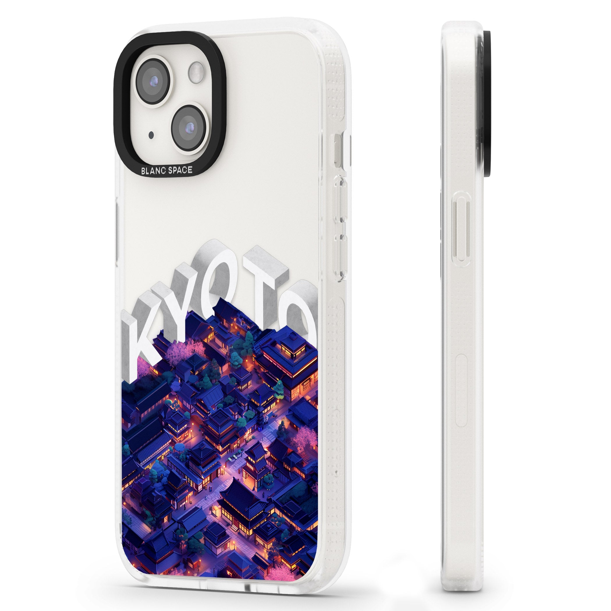 Kyoto iPhone 15 / 14 / 13 Clear Case Impact Air - Blanc Space