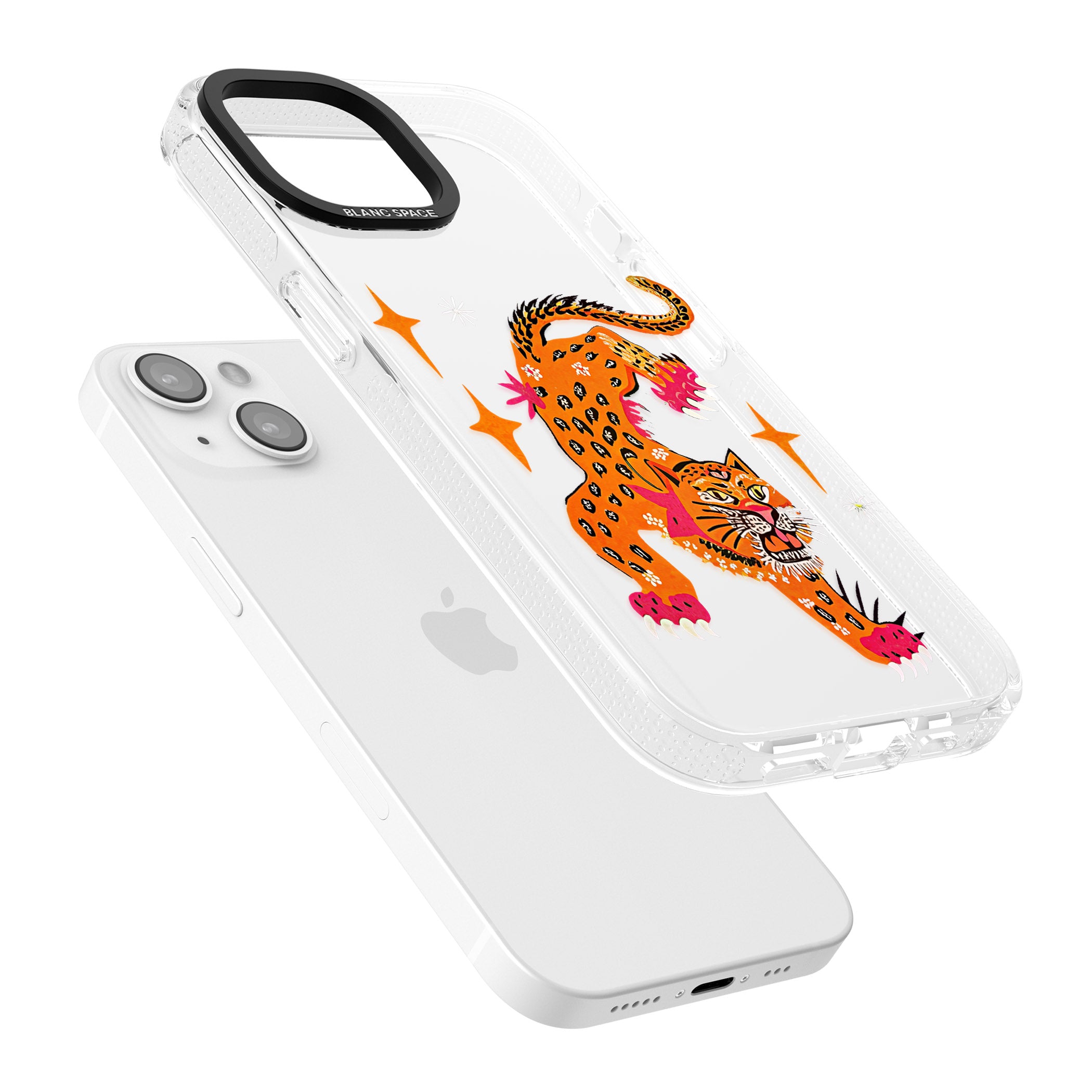 Fierce Jaguar (Clear) iPhone 15 / 14 / 13 Clear Case Impact Air - Blanc Space