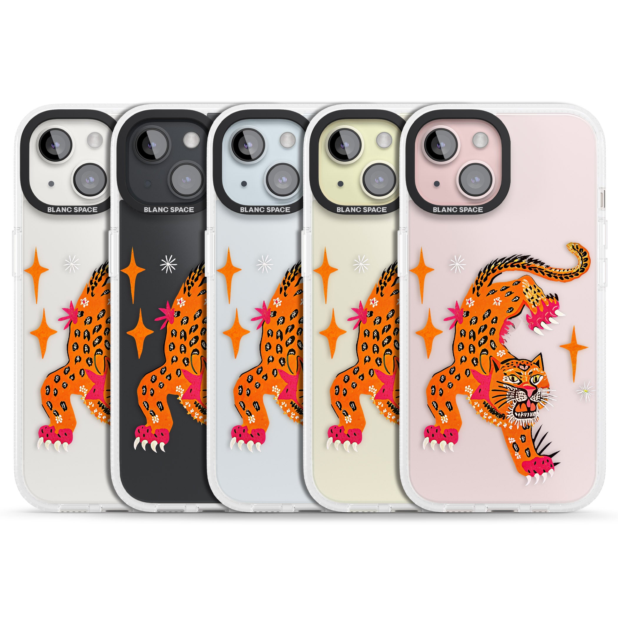 Fierce Jaguar (Clear) iPhone 15 / 14 / 13 Clear Case Impact Air - Blanc Space