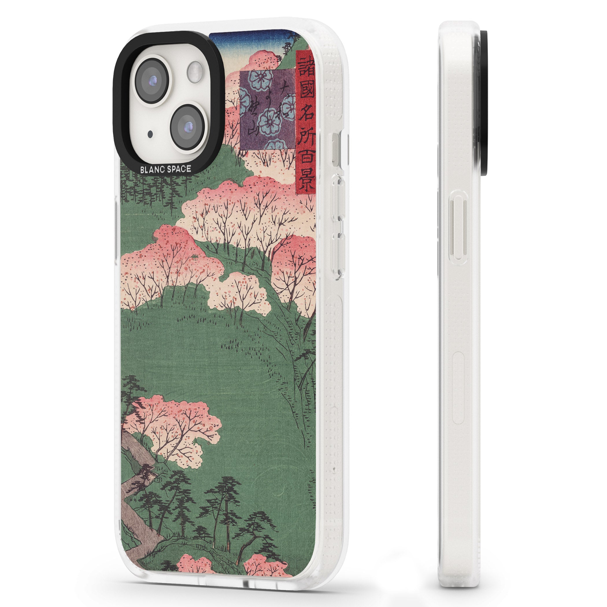 Japanese Illustration Cherry Blossom Forest iPhone 15 / 14 / 13 Clear Case Impact Air - Blanc Space