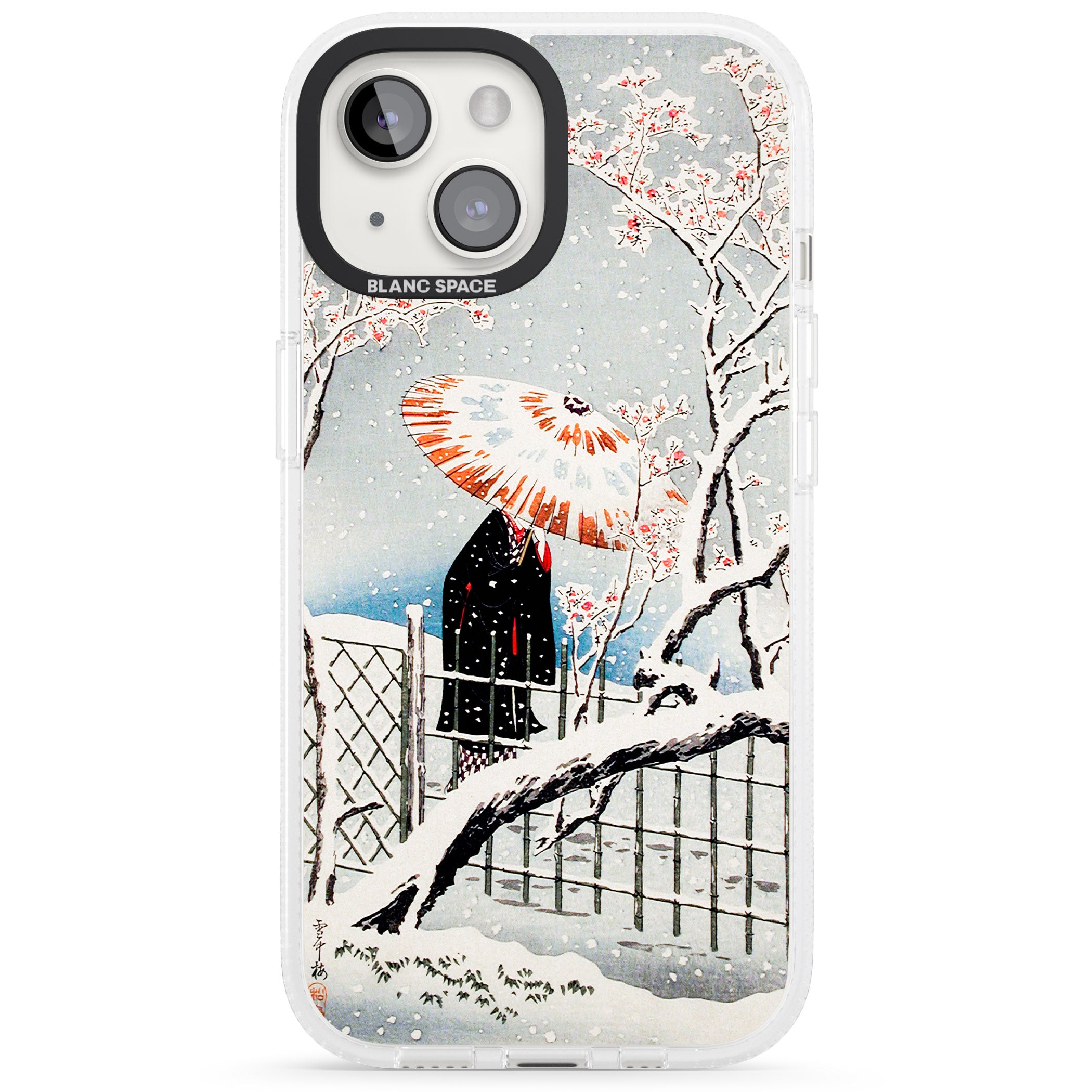 Plum Tree in Snow by Hiroaki Takahashi iPhone 15 / 14 / 13 Clear Case Impact Air - Blanc Space