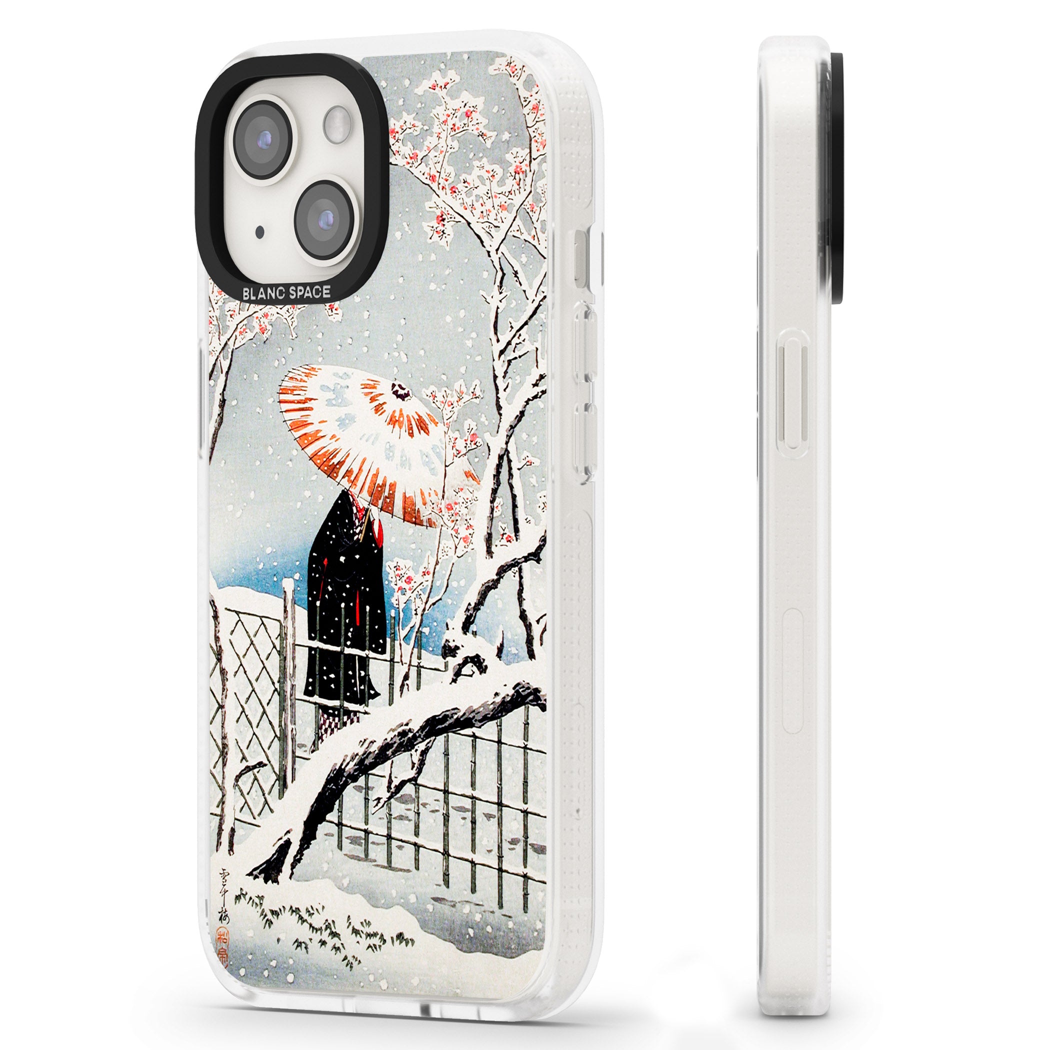Plum Tree in Snow by Hiroaki Takahashi iPhone 15 / 14 / 13 Clear Case Impact Air - Blanc Space