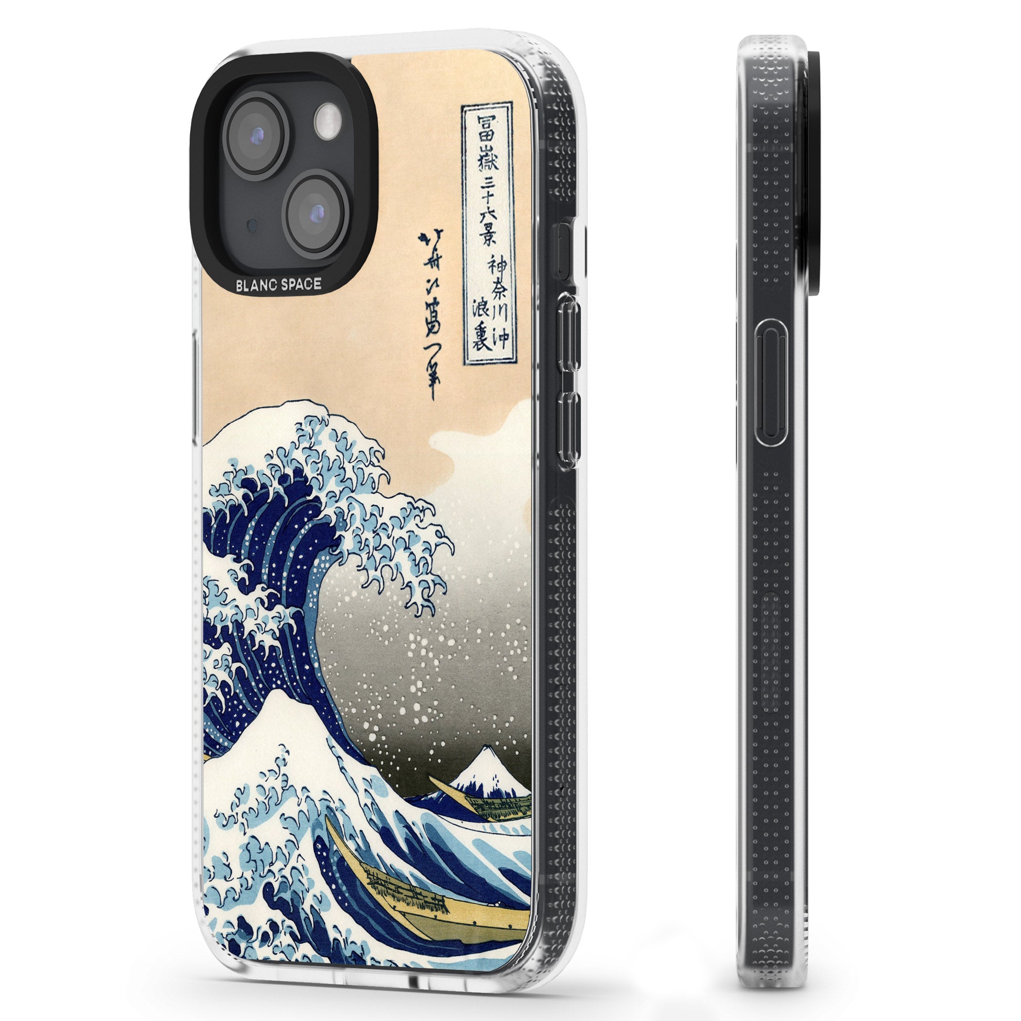 Great Wave iPhone 15 / 14 / 13 Clear Case Impact Air - Blanc Space