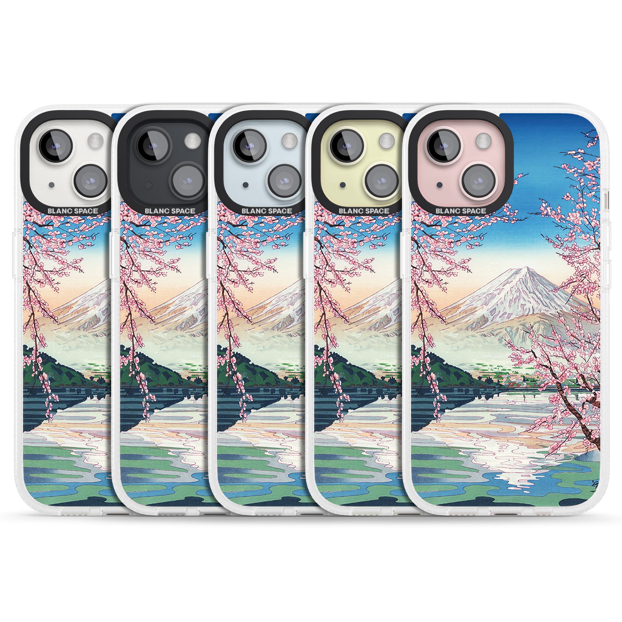 Mt. Fuji from Lake Kawaguchi iPhone 15 / 14 / 13 Clear Case Impact Air - Blanc Space