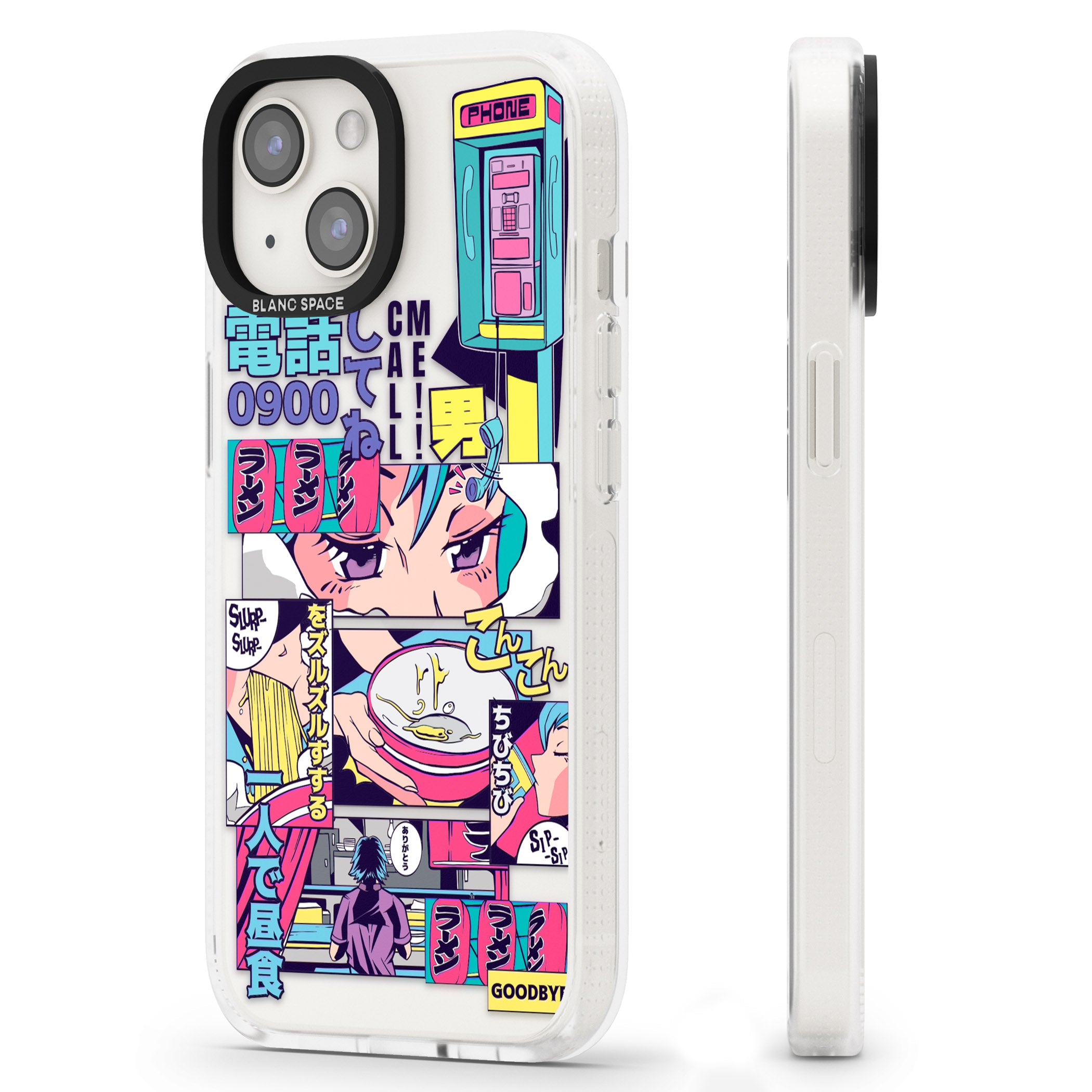 Vibrant Anime Comic iPhone 15 / 14 / 13 Clear Case Impact Air - Blanc Space