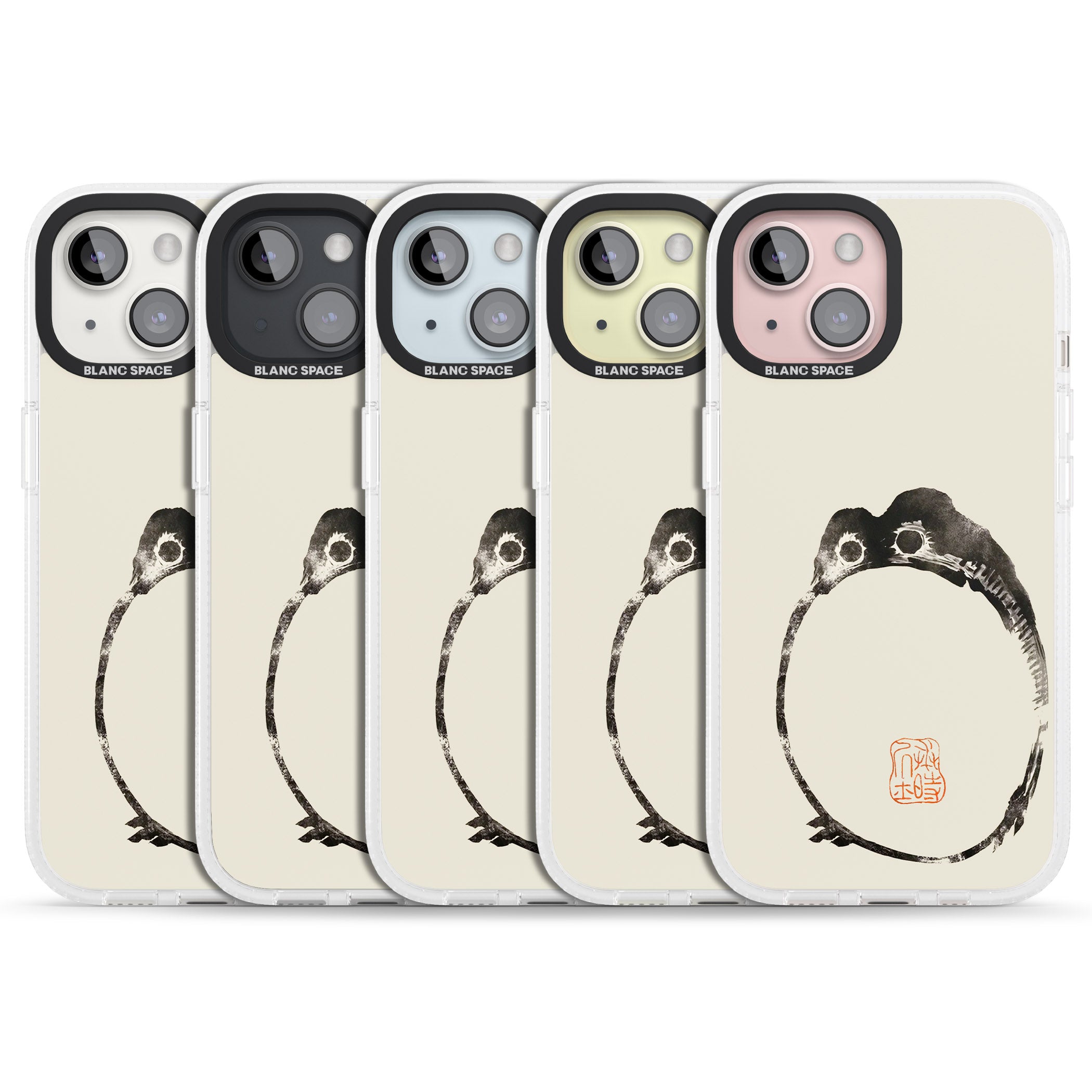 Matsumoto Hoji Round Frog iPhone 15 / 14 / 13 Clear Case Impact Air - Blanc Space