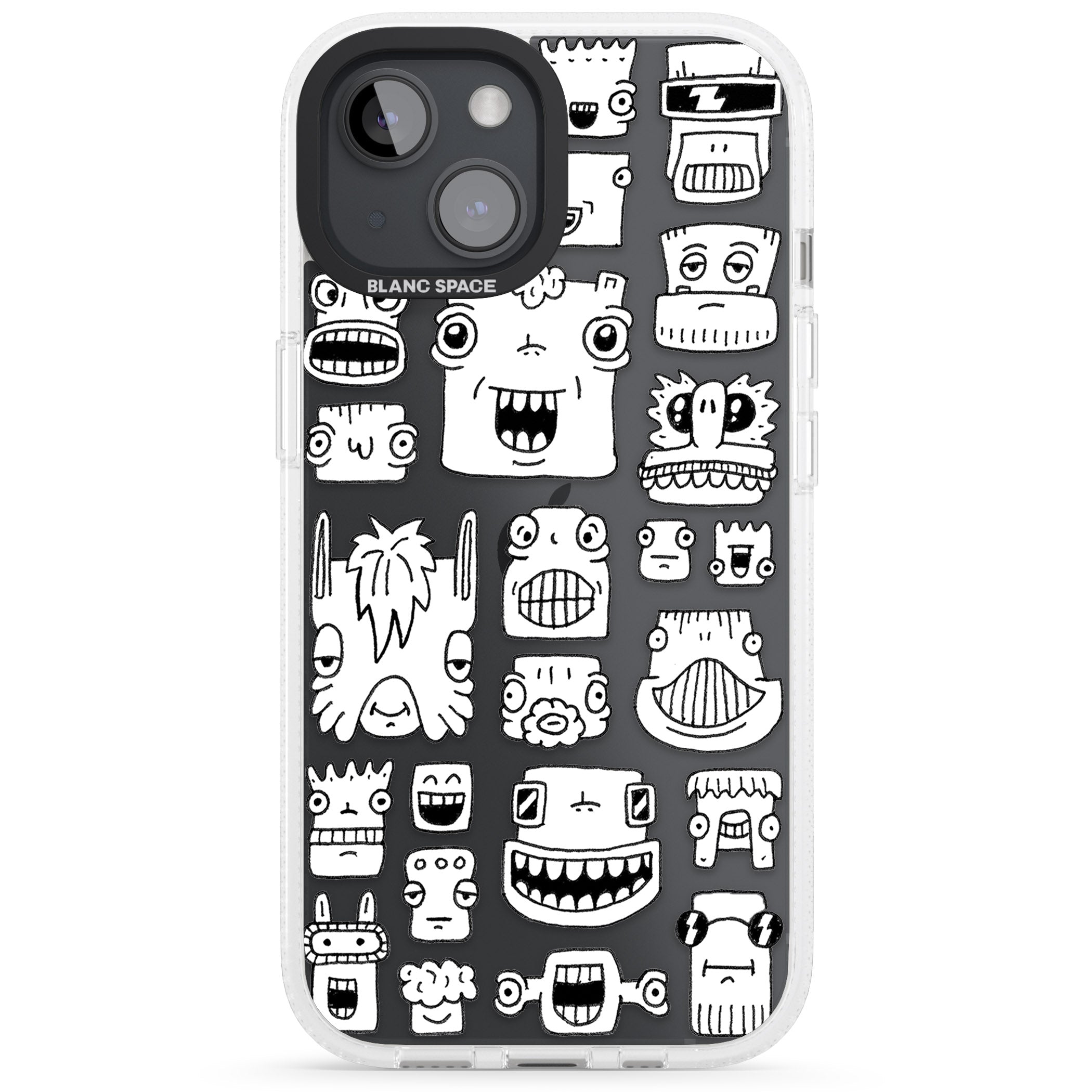 Burst Heads iPhone 15 / 14 / 13 Clear Case Impact Air - Blanc Space