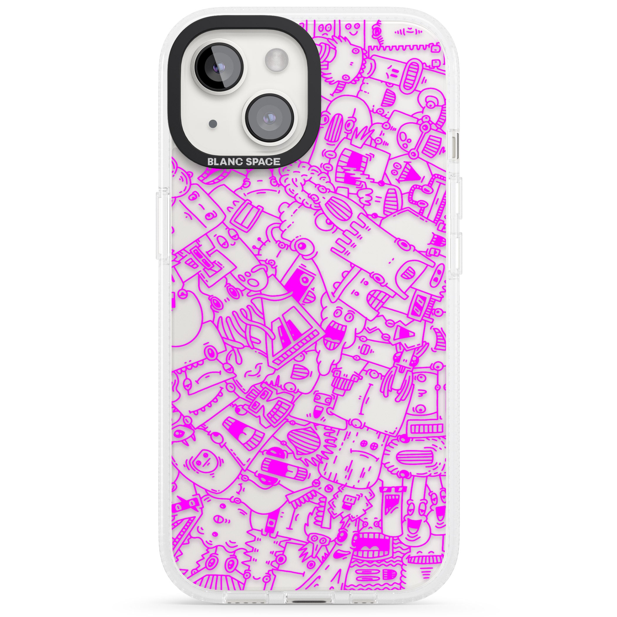 Pink Pals iPhone 15 / 14 / 13 Clear Case Impact Air - Blanc Space