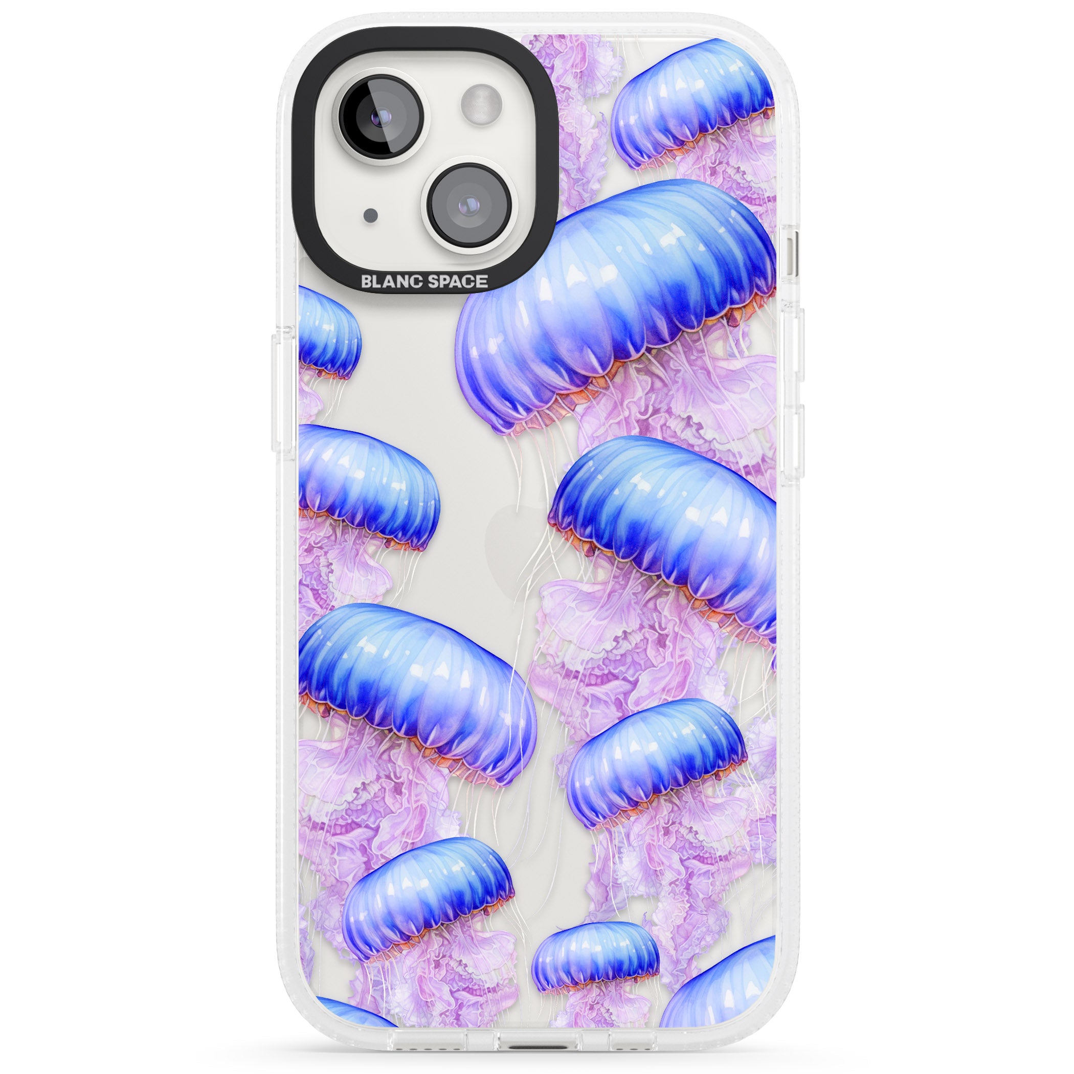 Jellyfish iPhone 15 / 14 / 13 Clear Case Impact Air - Blanc Space