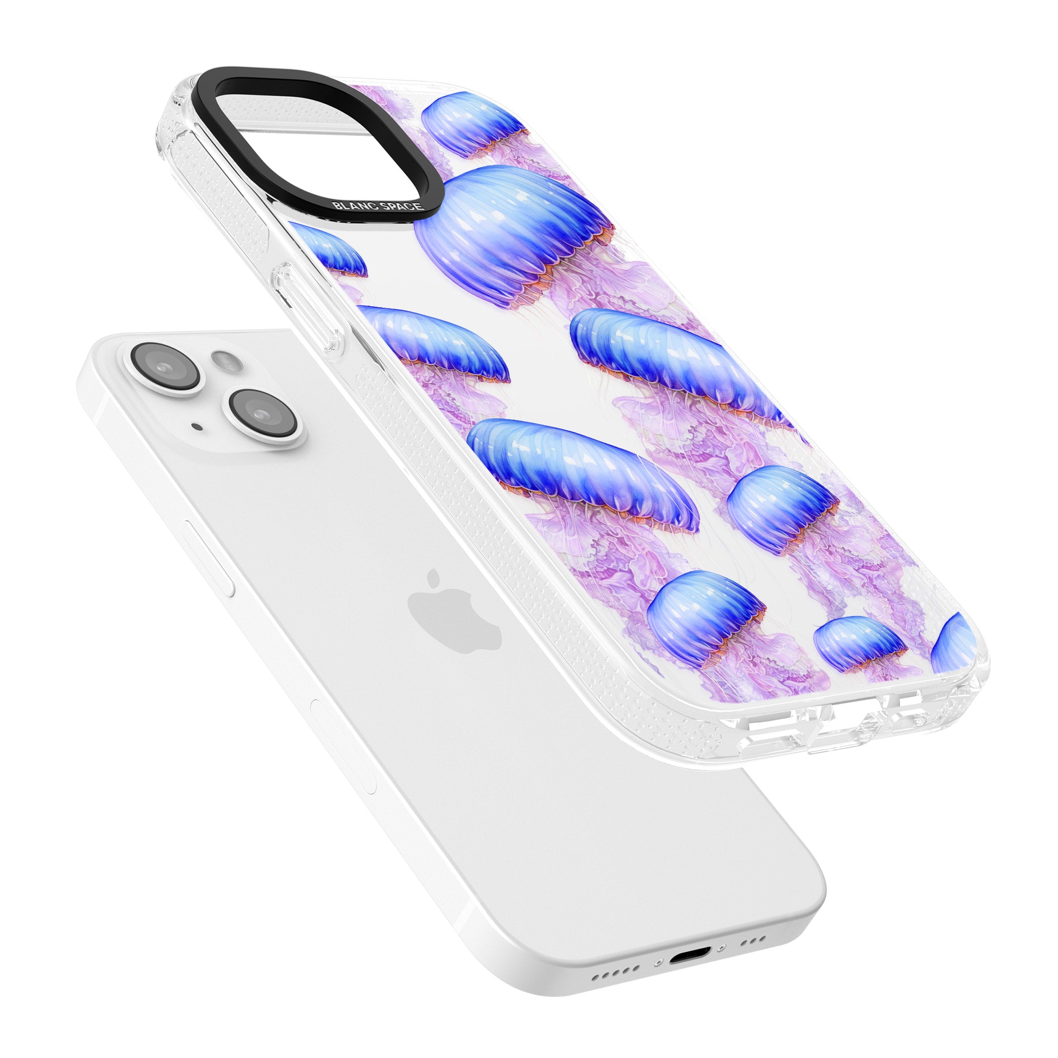 Jellyfish iPhone 15 / 14 / 13 Clear Case Impact Air - Blanc Space