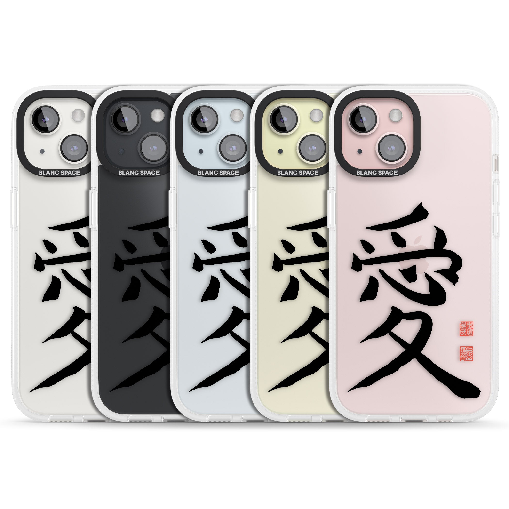 Japanese Kanji - Love iPhone 15 / 14 / 13 Clear Case Impact Air - Blanc Space