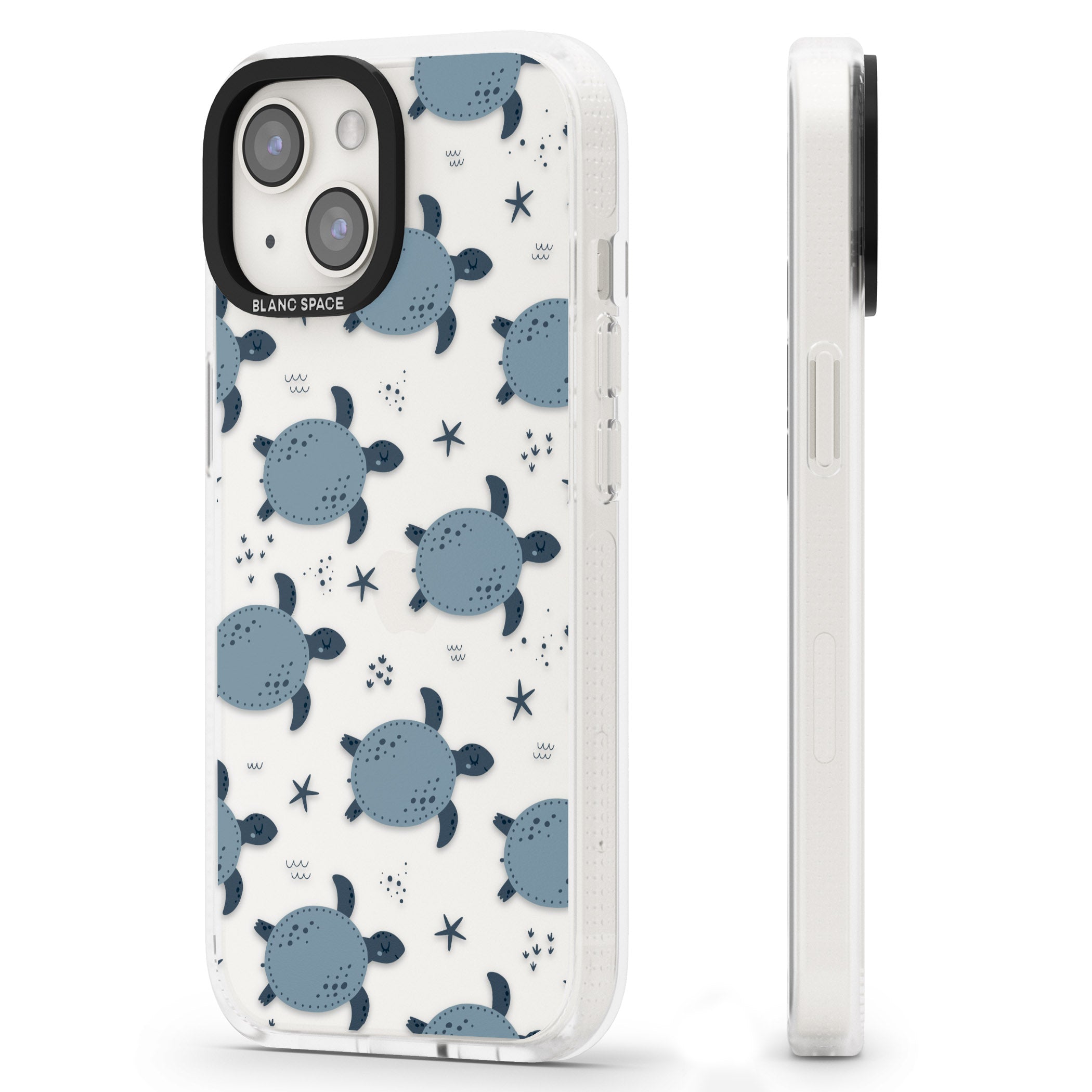 Under The Sea Patterns Sea Turtles (Clear) iPhone 15 / 14 / 13 Clear Case Impact Air - Blanc Space