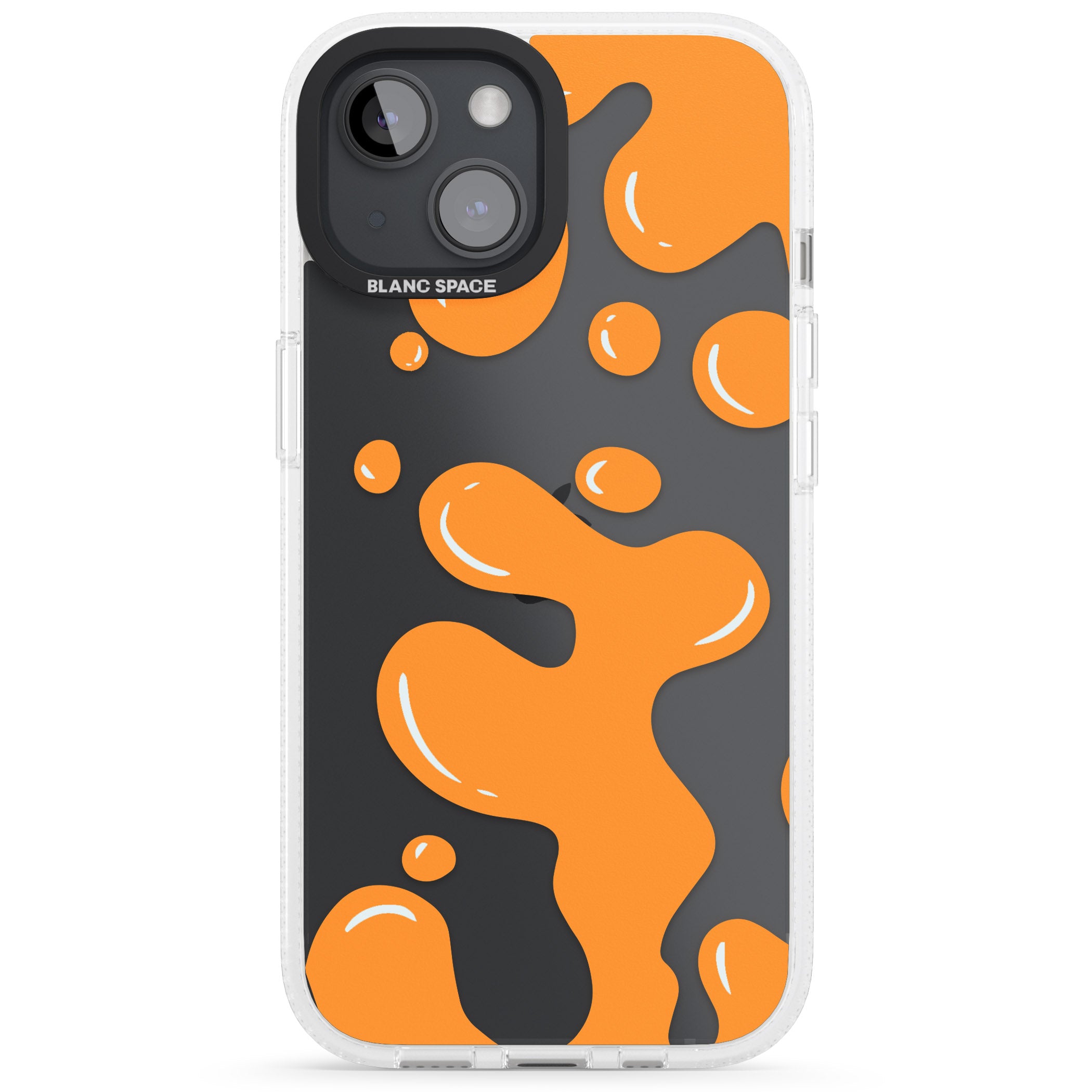 Orange Lava Lamp iPhone 15 / 14 / 13 Clear Case Impact Air - Blanc Space