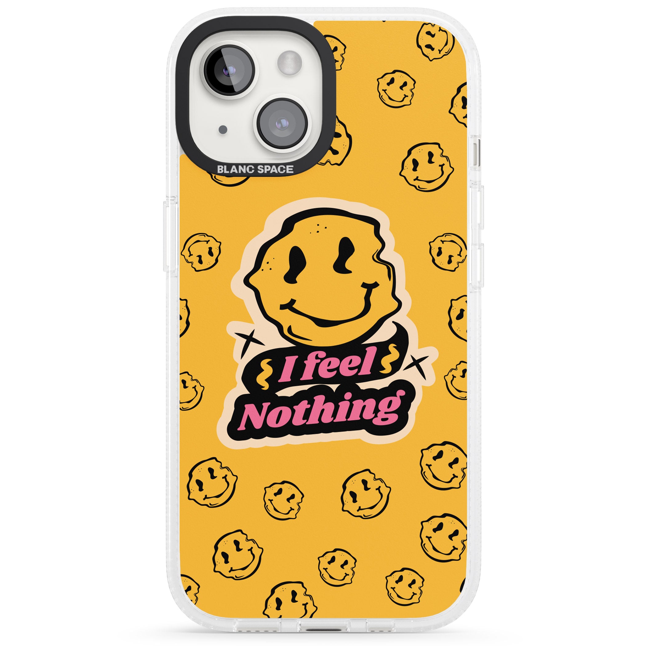 I feel nothing iPhone 15 / 14 / 13 Clear Case Impact Air - Blanc Space