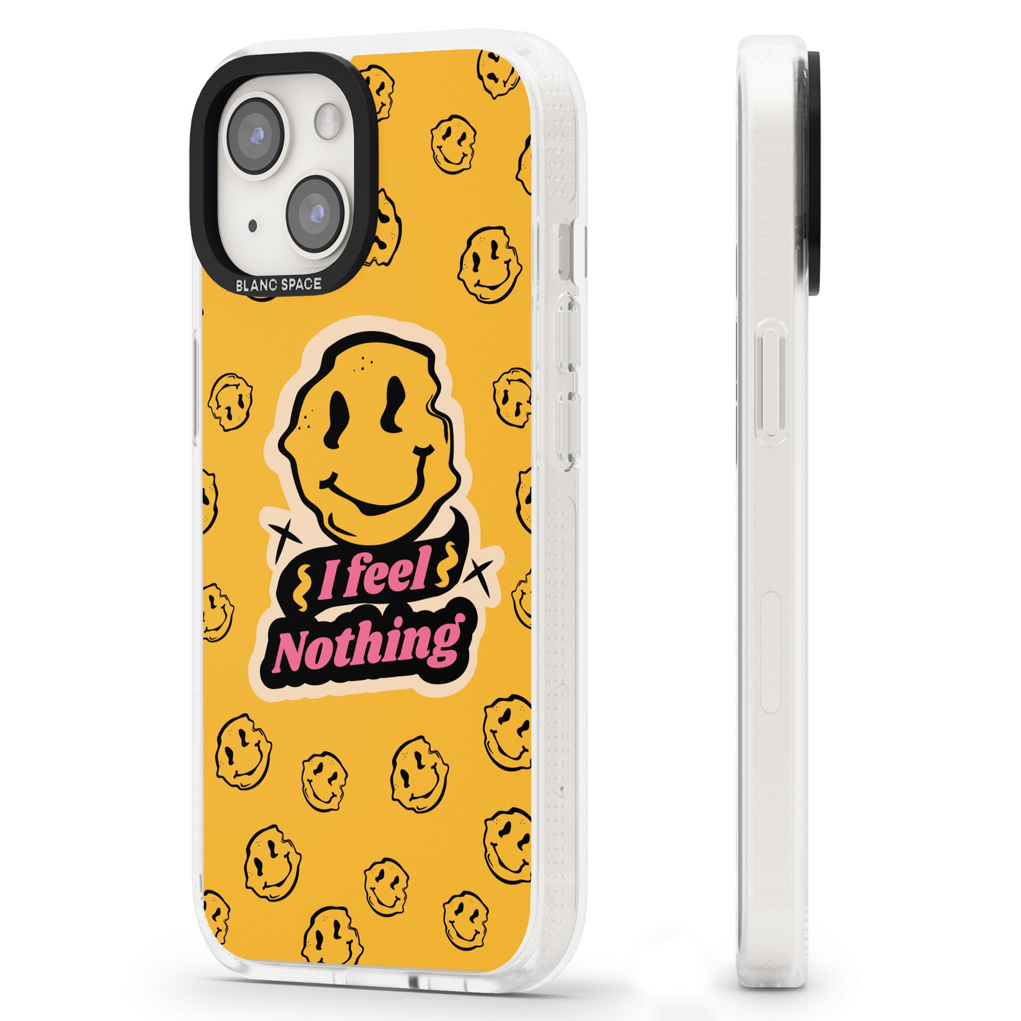 I feel nothing iPhone 15 / 14 / 13 Clear Case Impact Air - Blanc Space