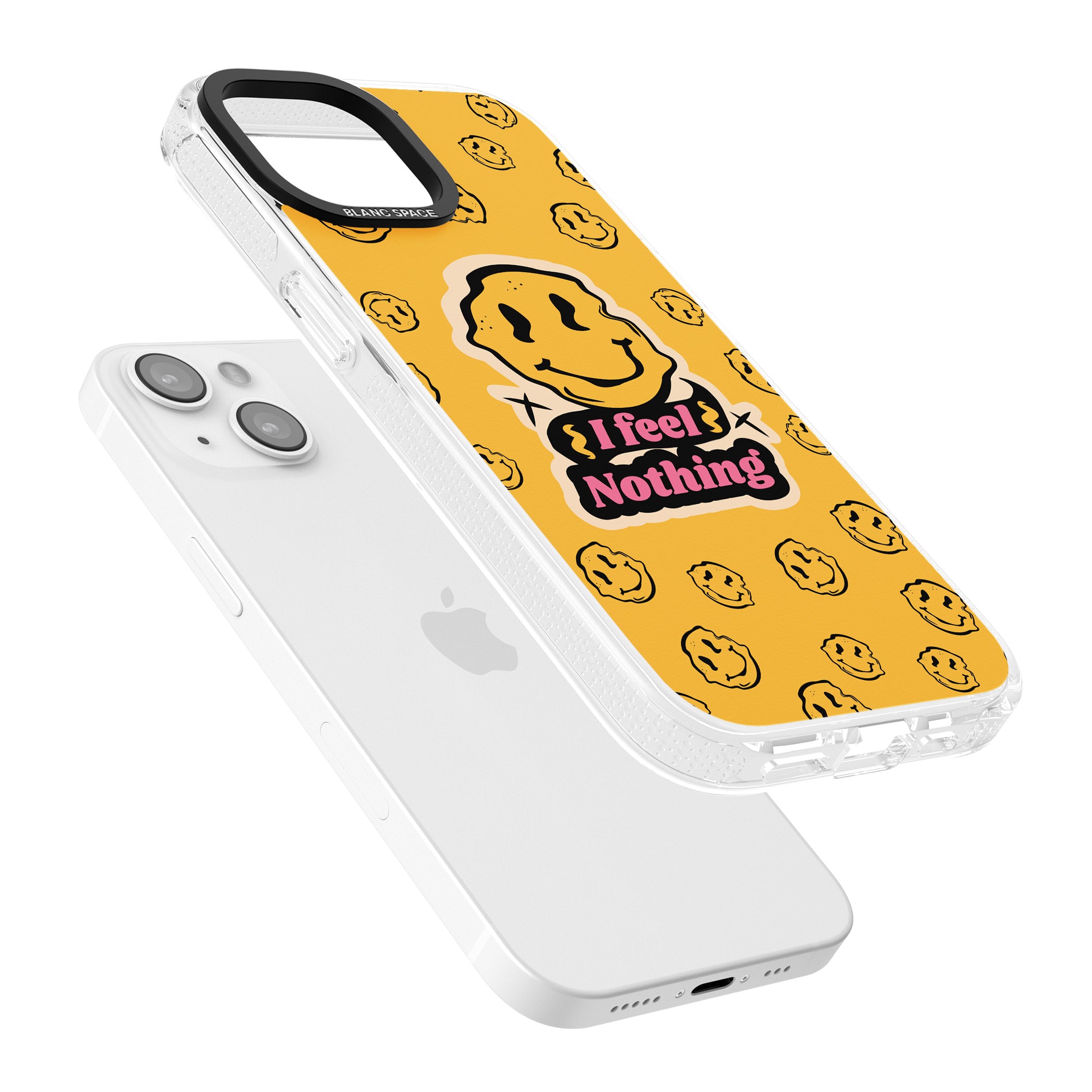 I feel nothing iPhone 15 / 14 / 13 Clear Case Impact Air - Blanc Space