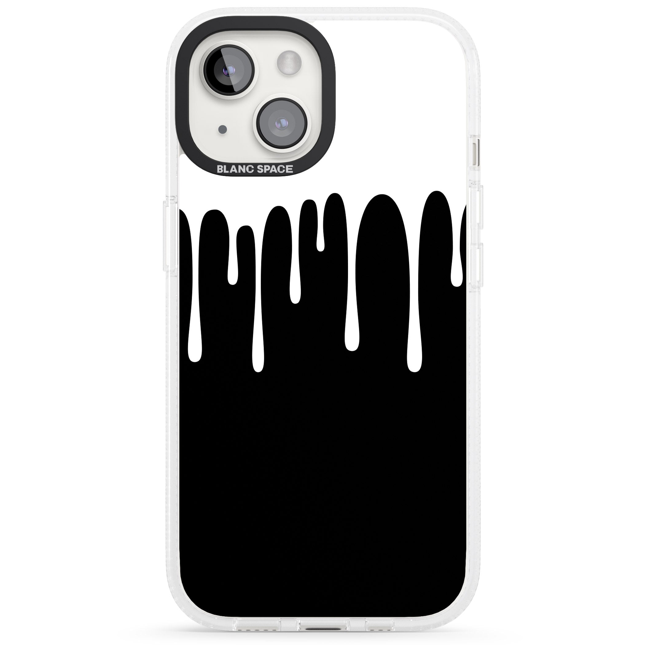 Melted Effect: White & Black iPhone 15 / 14 / 13 Clear Case Impact Air - Blanc Space