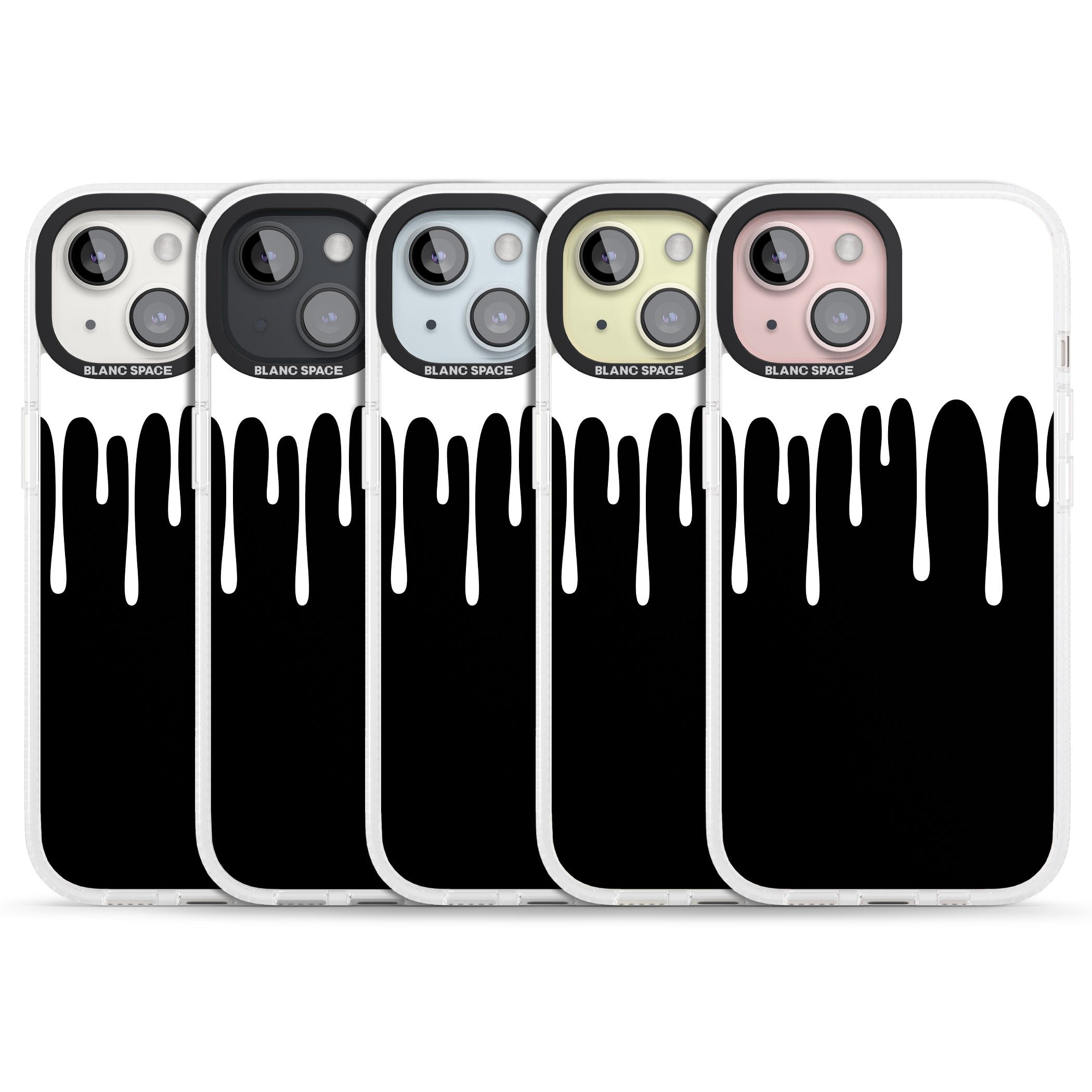 Melted Effect: White & Black iPhone 15 / 14 / 13 Clear Case Impact Air - Blanc Space