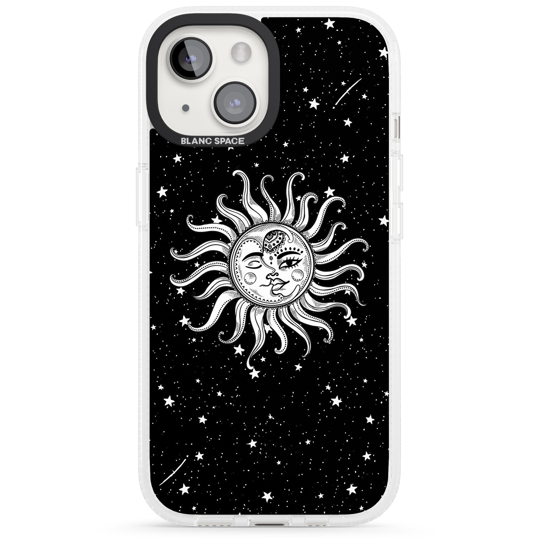 Mystic Sun Moon iPhone 15 / 14 / 13 Clear Case Impact Air - Blanc Space