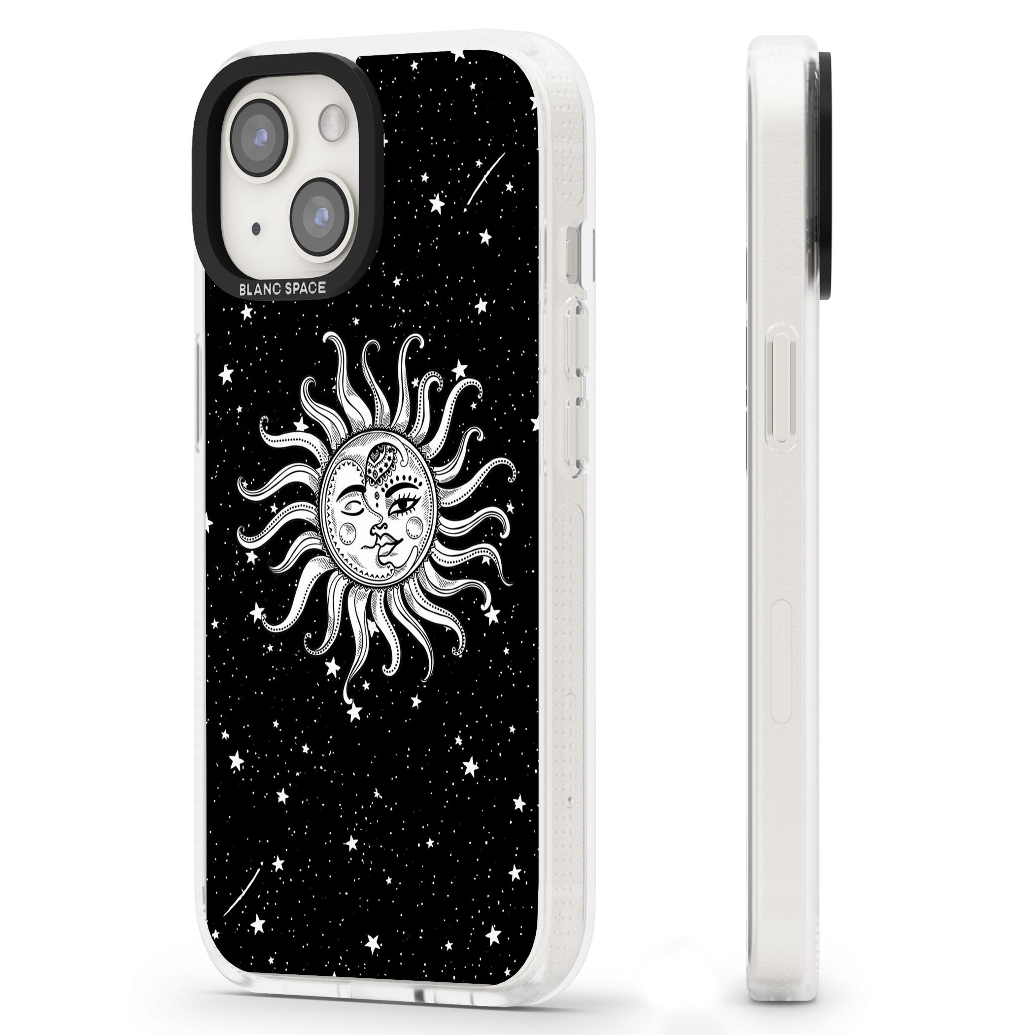 Mystic Sun Moon iPhone 15 / 14 / 13 Clear Case Impact Air - Blanc Space