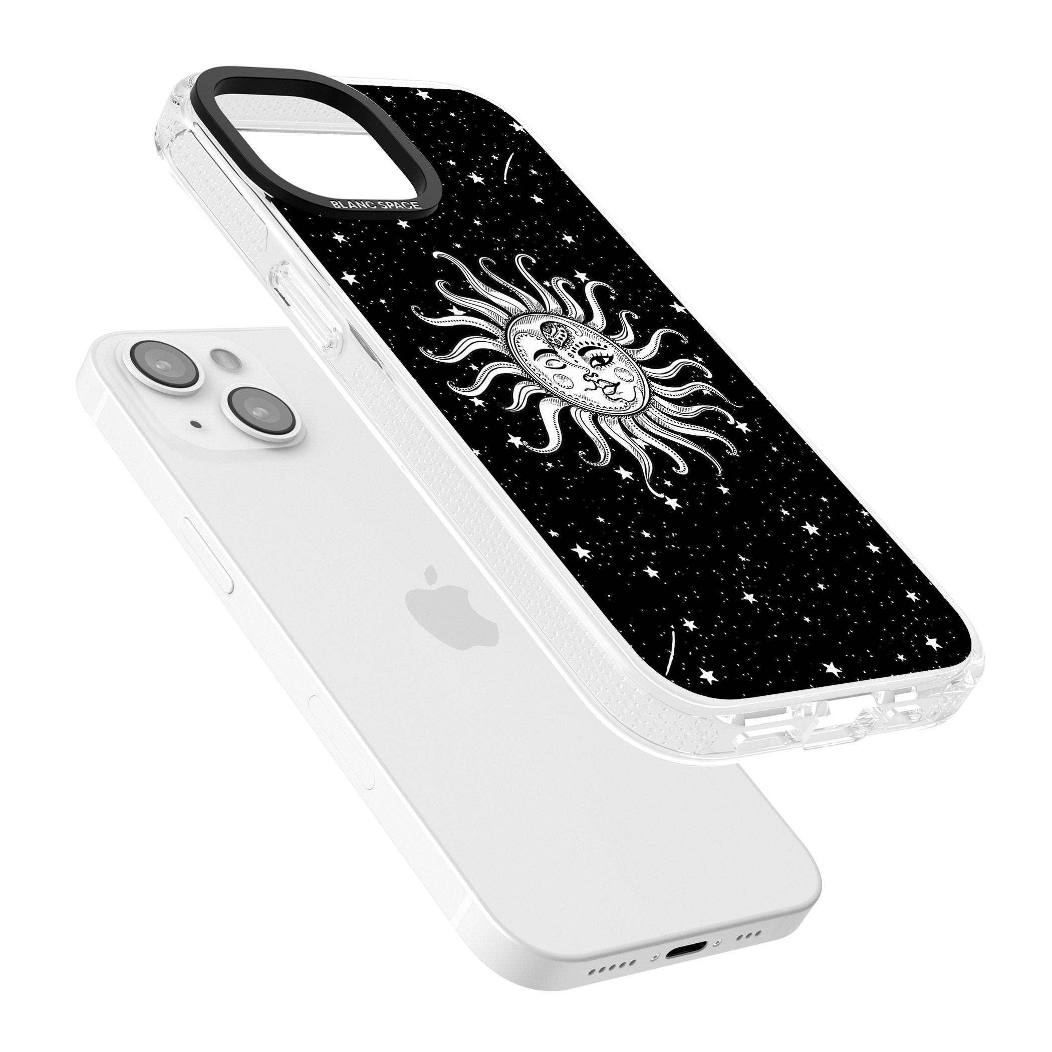 Mystic Sun Moon iPhone 15 / 14 / 13 Clear Case Impact Air - Blanc Space