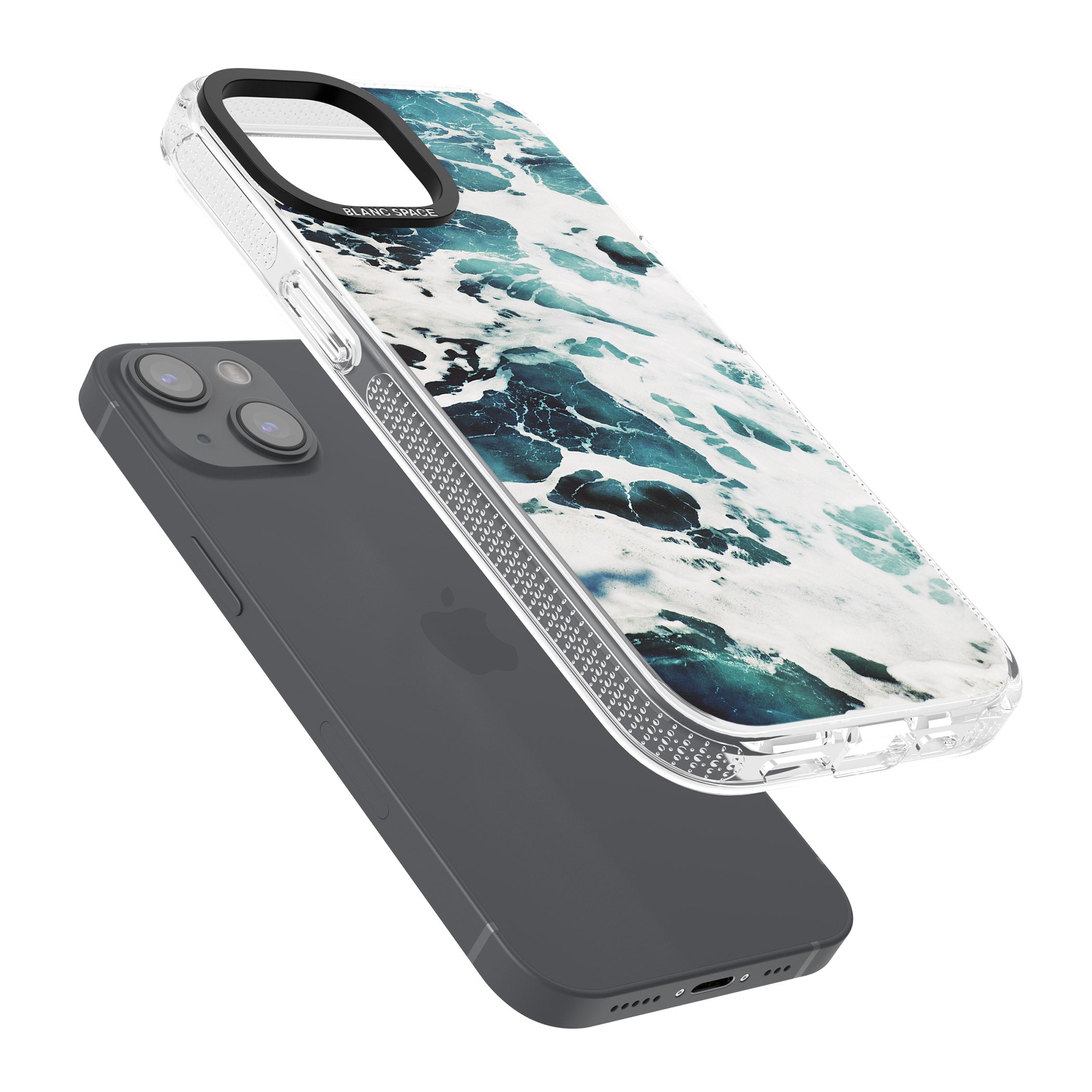 Ocean Waves Photograph iPhone 15 / 14 / 13 Clear Case Impact Air - Blanc Space