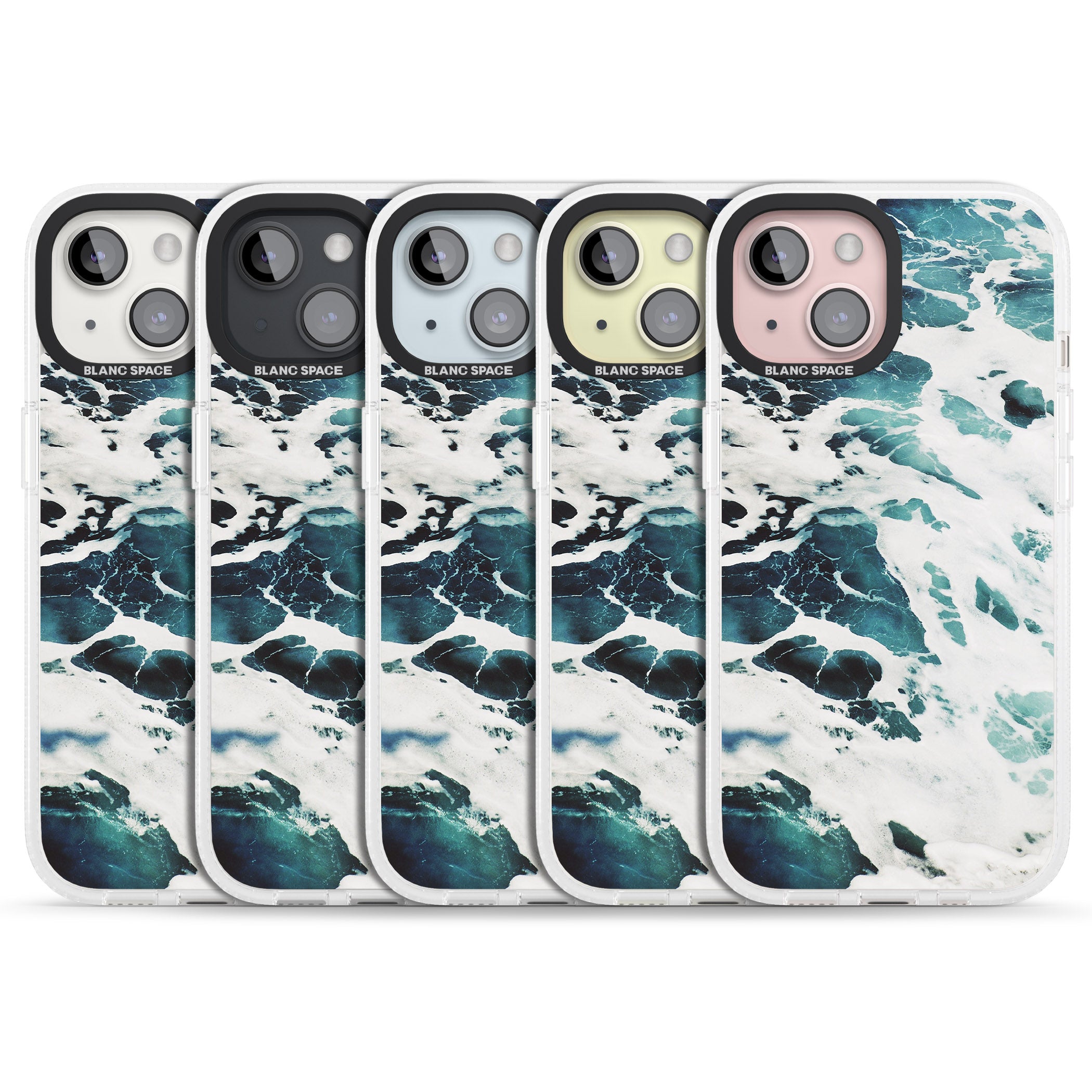 Ocean Waves Photograph iPhone 15 / 14 / 13 Clear Case Impact Air - Blanc Space