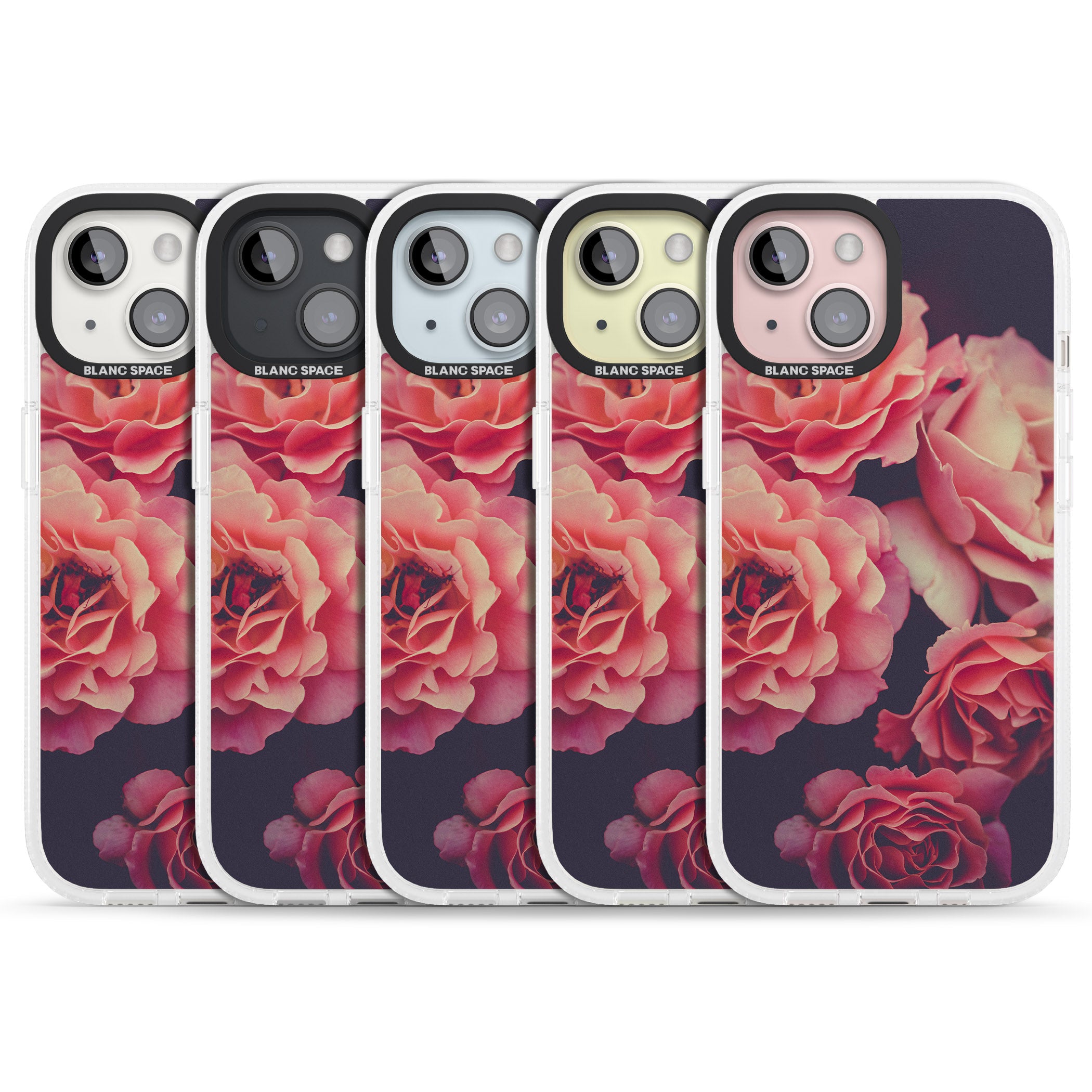 Pink Roses Photograph iPhone 15 / 14 / 13 Clear Case Impact Air - Blanc Space