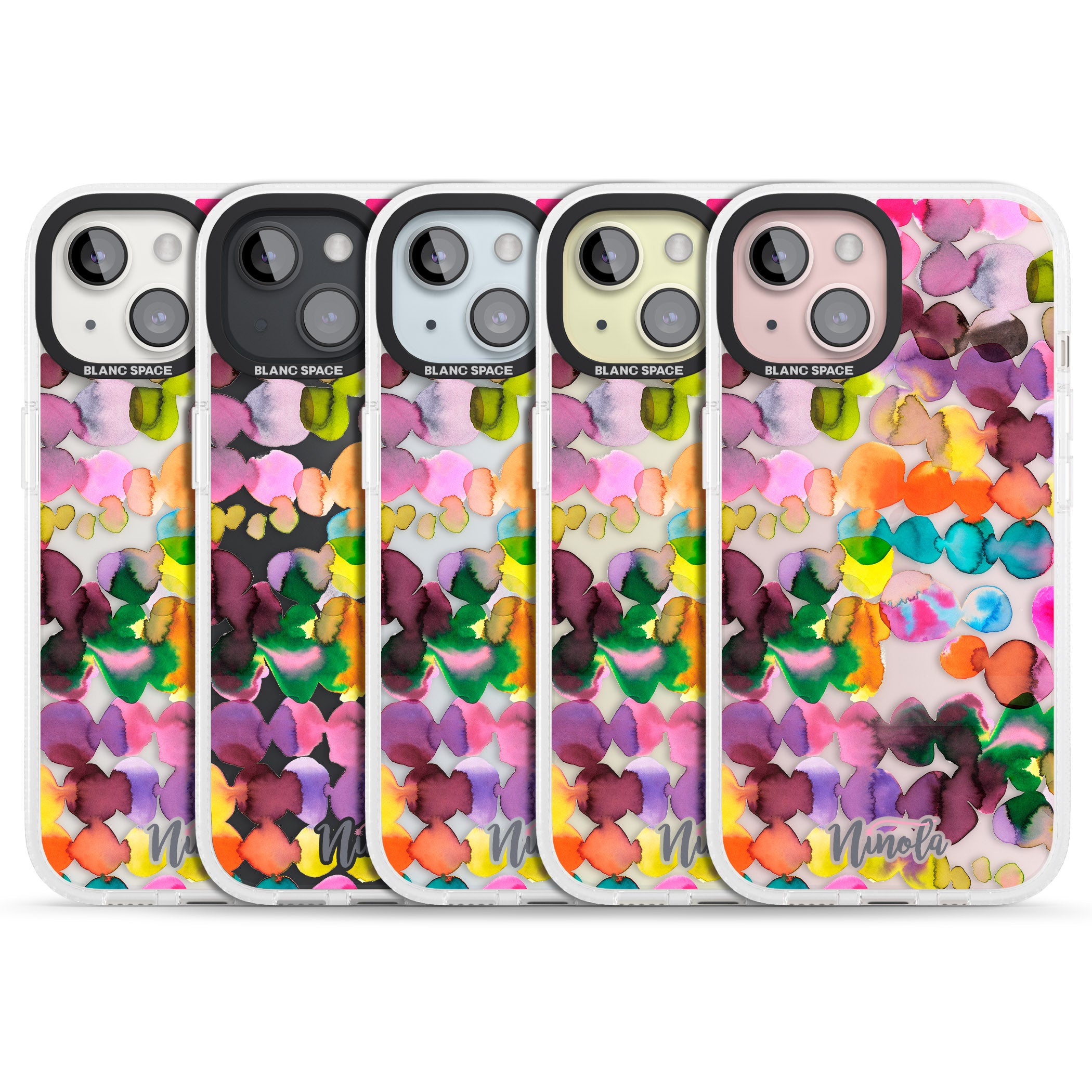 Ink Bleeding Dots iPhone 15 / 14 / 13 Clear Case Impact Air - Blanc Space
